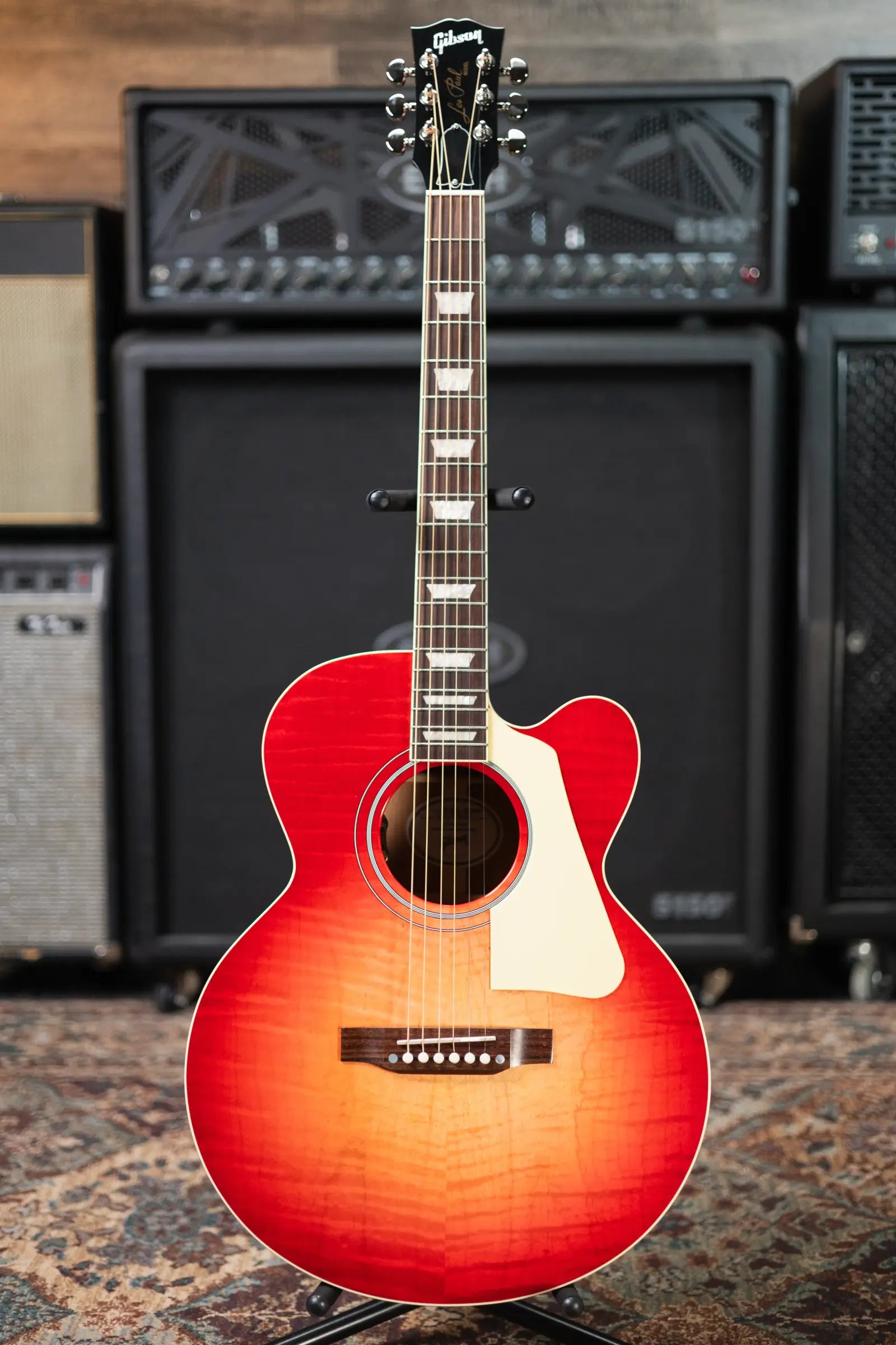 Gibson Les Paul Parlor Acoustic/Electric Guitar - Vintage Cherry Sunburst with Hardshell Case
