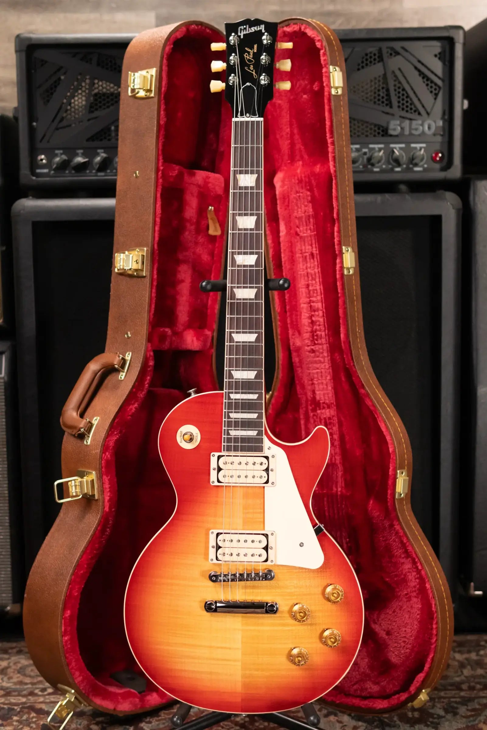 Gibson Les Paul Standard 50s Double Trouble (1 of 500) Electric Guitar - Vintage Cherry Sunburst Gloss with Hardshell Case