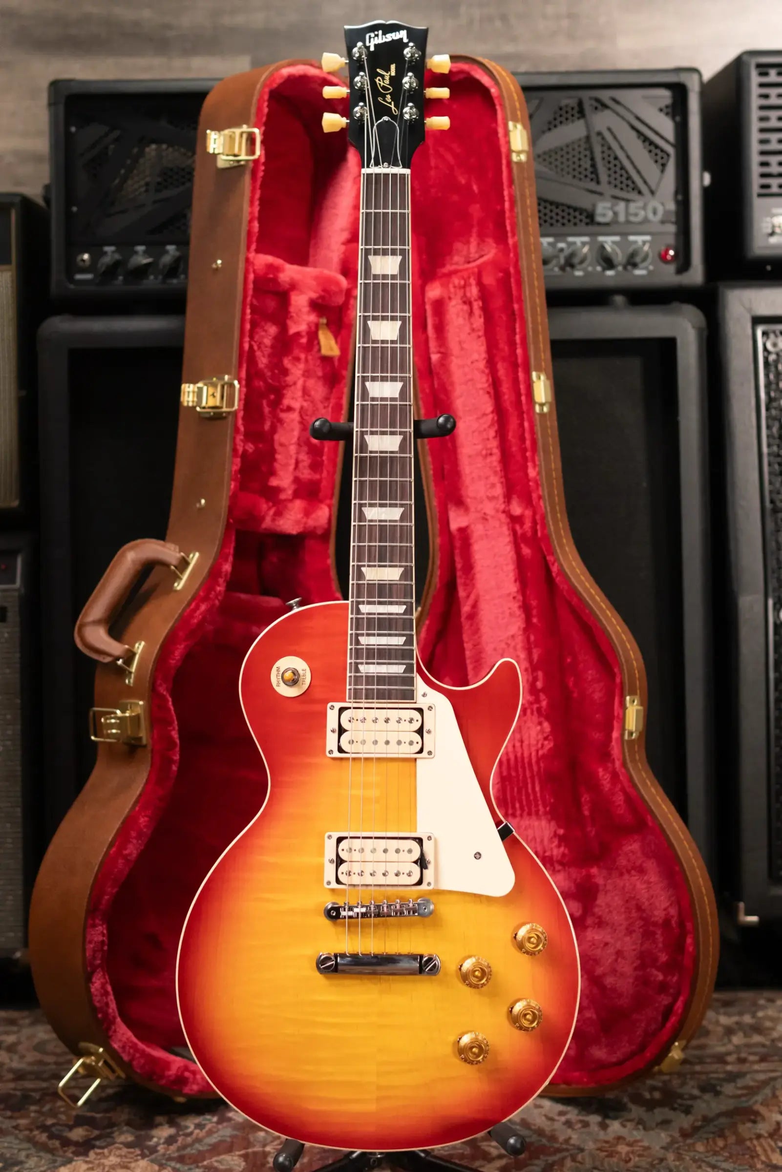 Gibson Les Paul Standard 50s Double Trouble (1 of 500) Electric Guitar - Vintage Cherry Sunburst with Hardshell Case