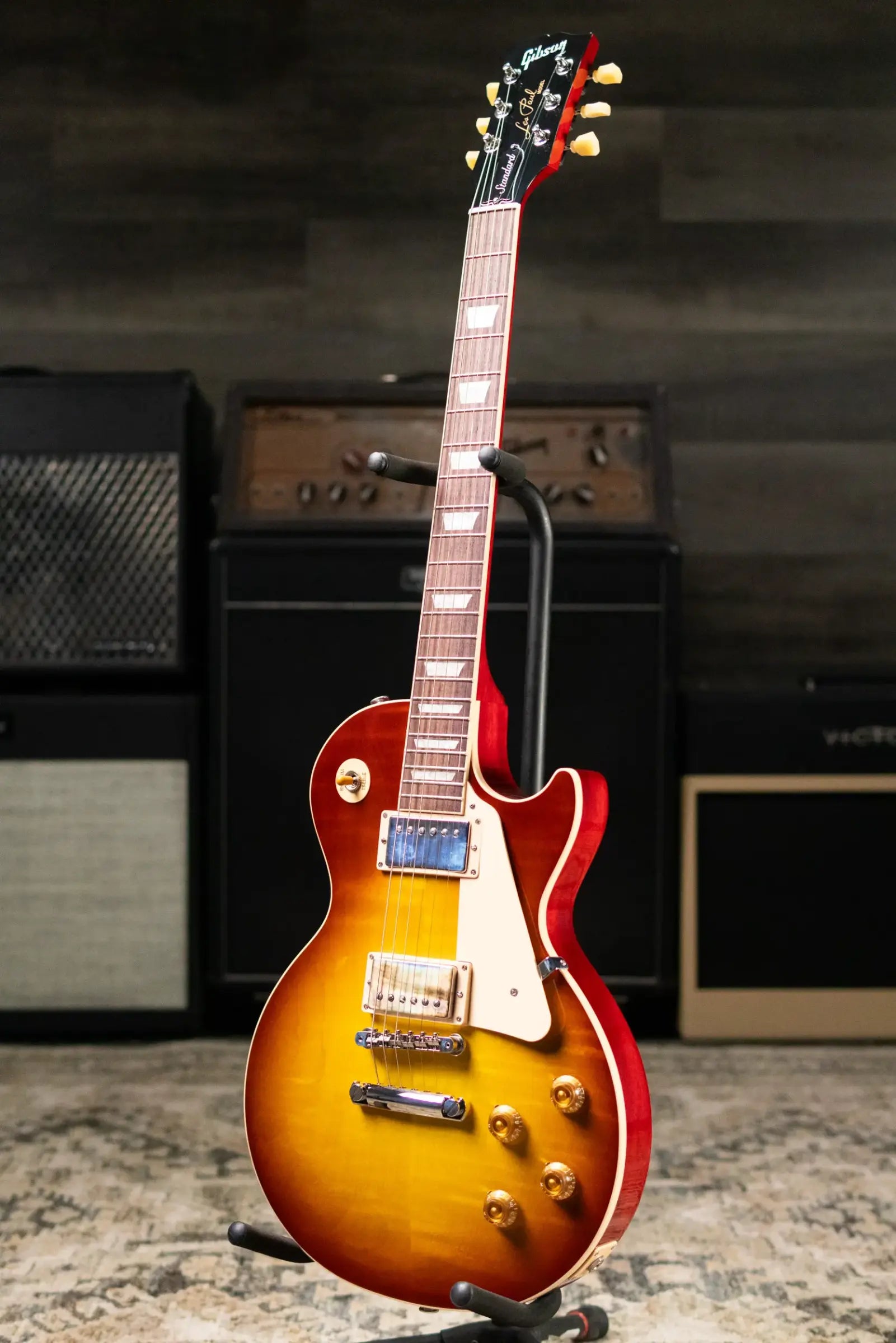 Gibson Les Paul Standard 50s Figured Electric Guitar - Iced Tea with Hardshell Case