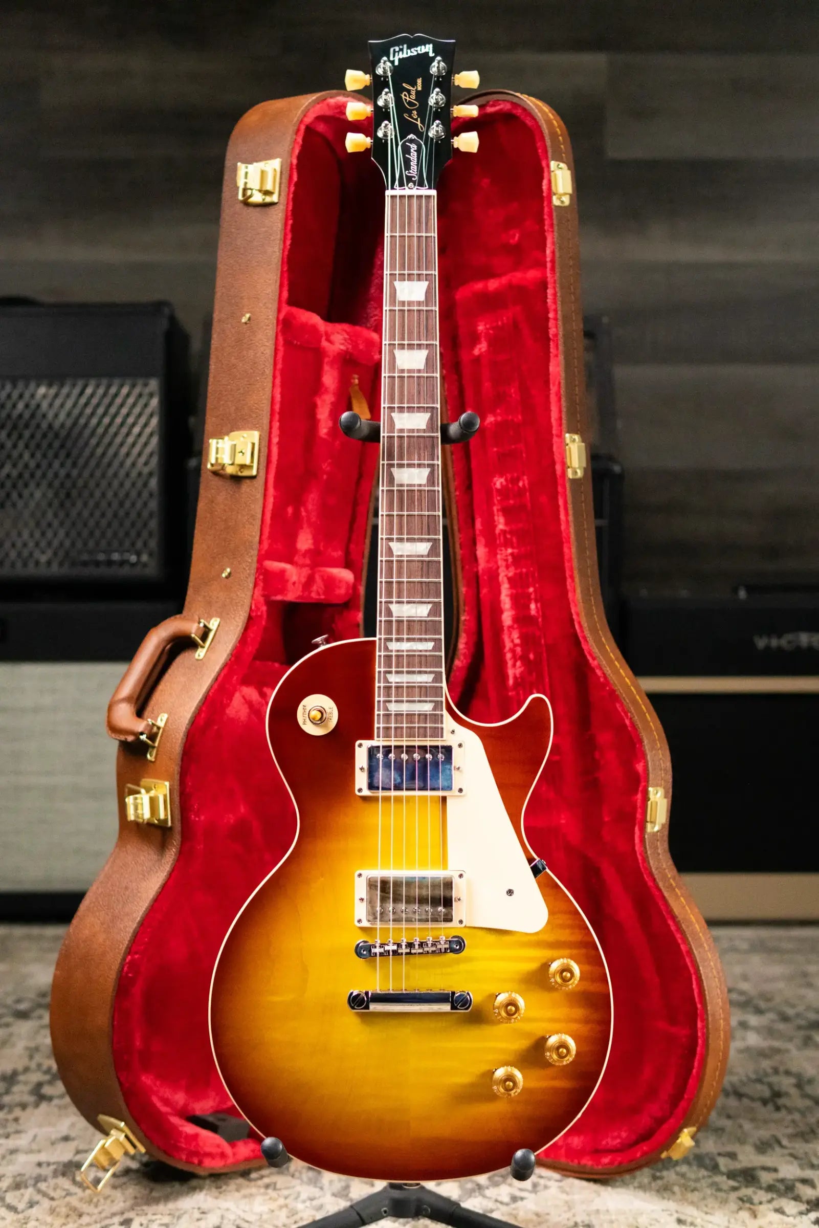 Gibson Les Paul Standard 50s Figured Electric Guitar - Iced Tea with Hardshell Case