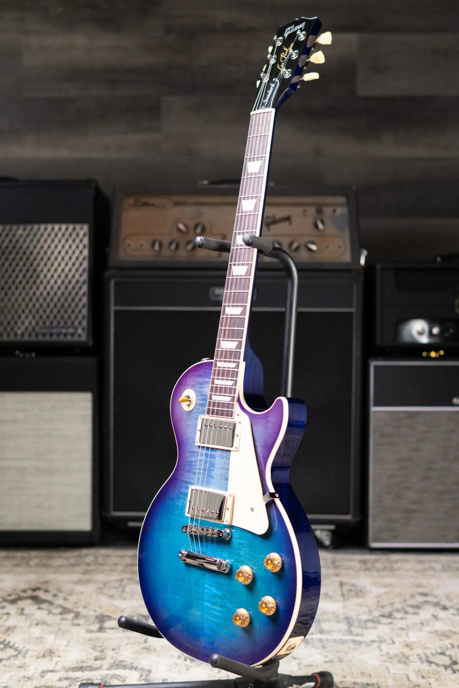 Gibson Les Paul Standard 50s Figured Top Electric Guitar - Blueberry Burst with Hardshell Case