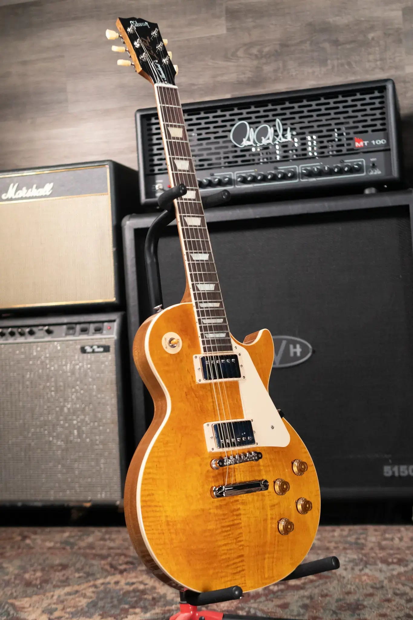 Gibson Les Paul Standard 50s Figured Top Electric Guitar - Honey Amber with Hardshell Case