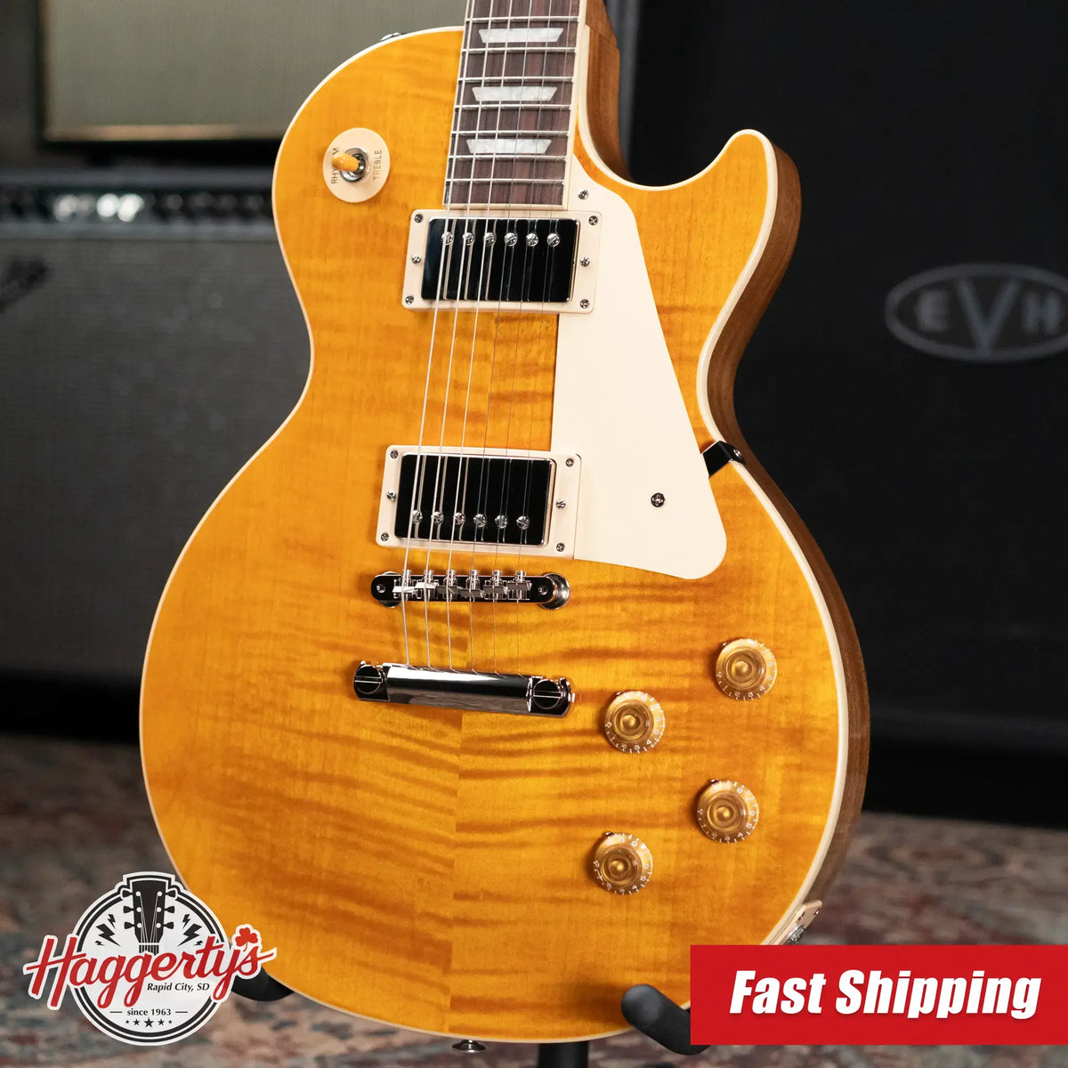 Gibson Les Paul Standard 50s Figured Top Electric Guitar - Honey Amber with Hardshell Case - Demo