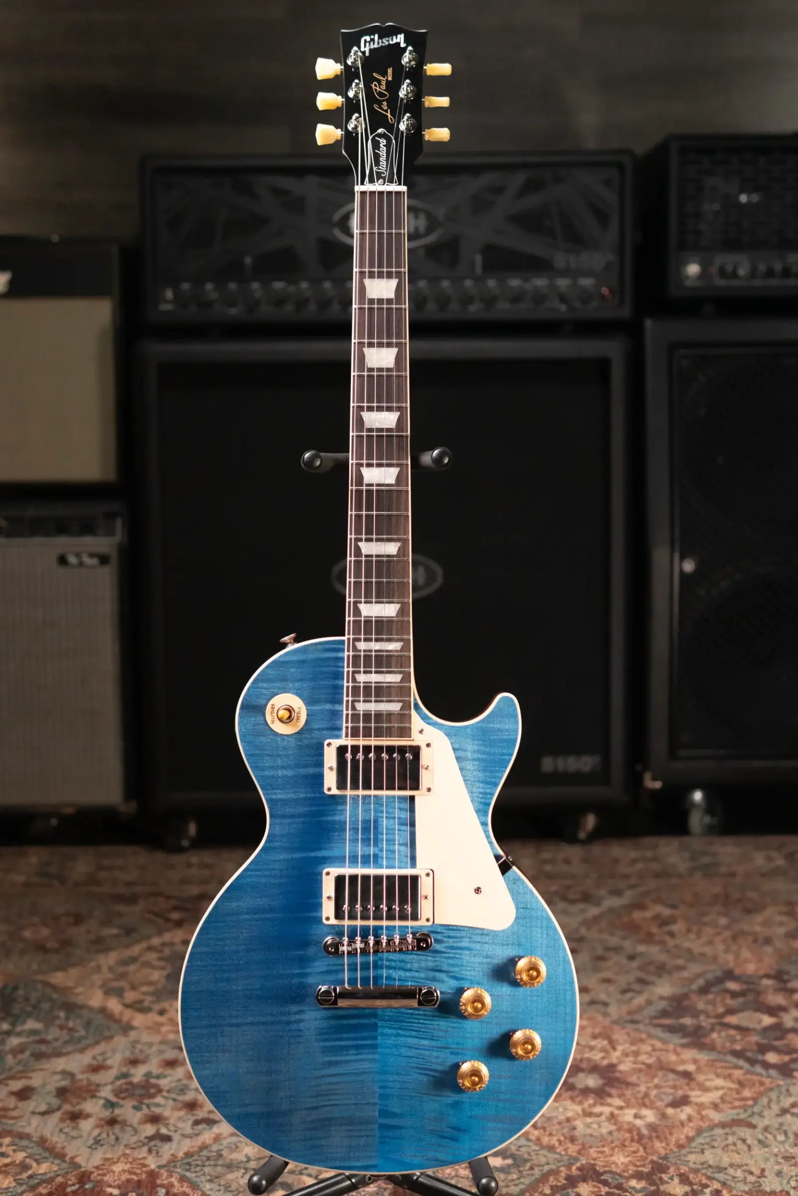 Gibson Les Paul Standard 50s Figured Top Electric Guitar - Ocean Blue with Hardshell Case