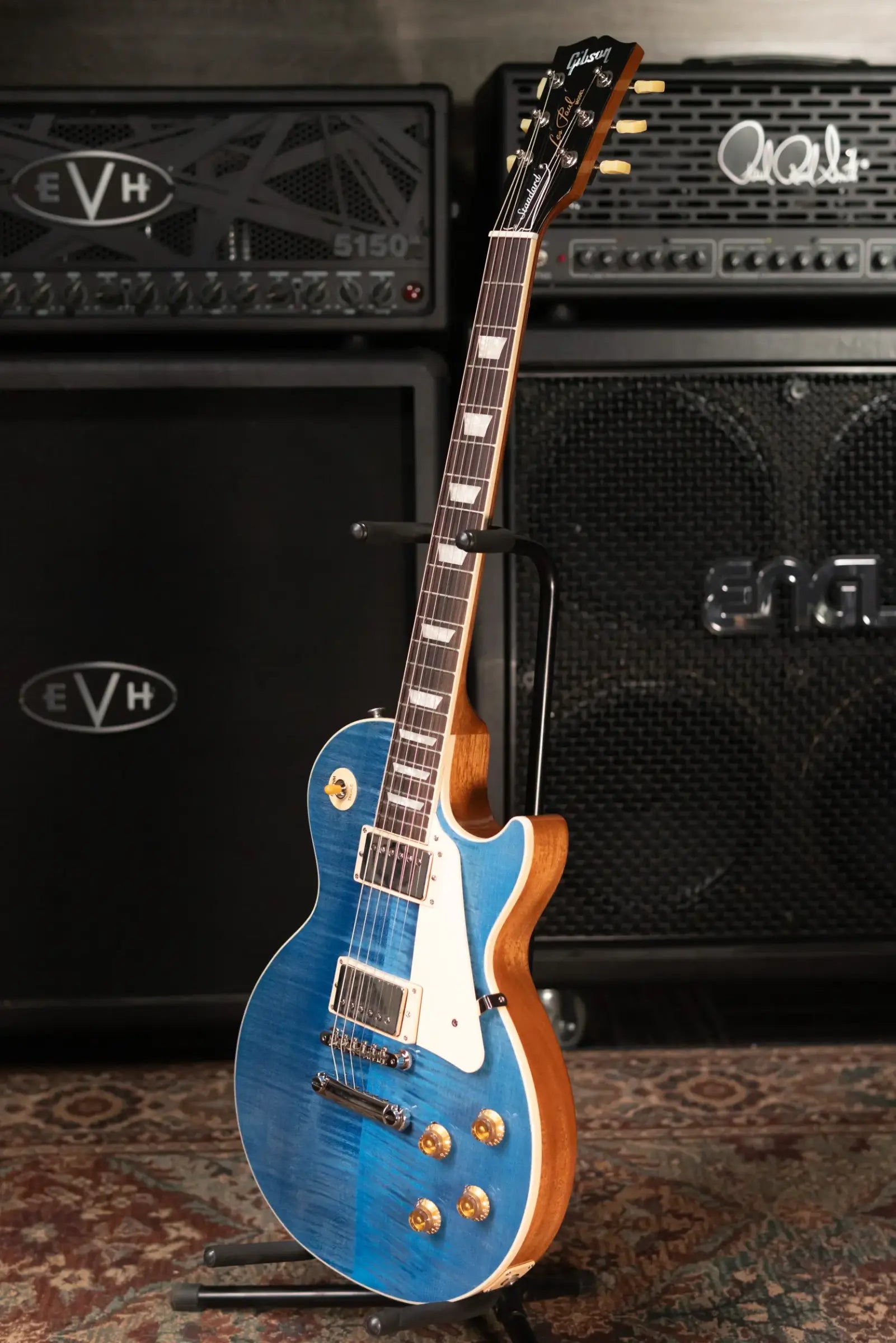 Gibson Les Paul Standard 50s Figured Top Electric Guitar - Ocean Blue with Hardshell Case