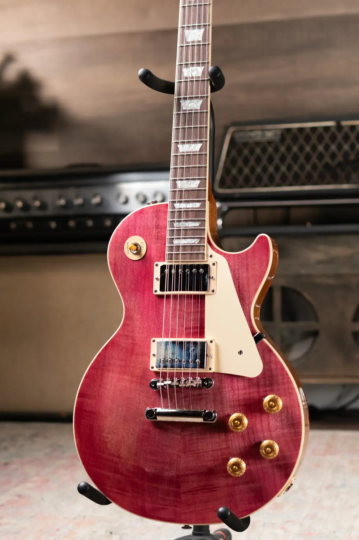 Gibson Les Paul Standard '50s Figured Top Electric Guitar - Translucent Fuchsia with Hardshell Case