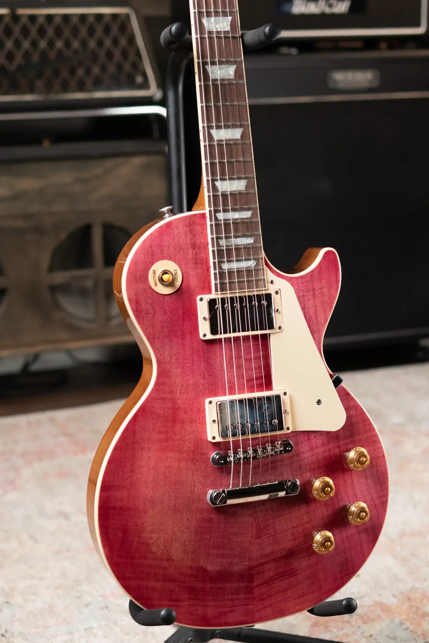 Gibson Les Paul Standard '50s Figured Top Electric Guitar - Translucent Fuchsia with Hardshell Case