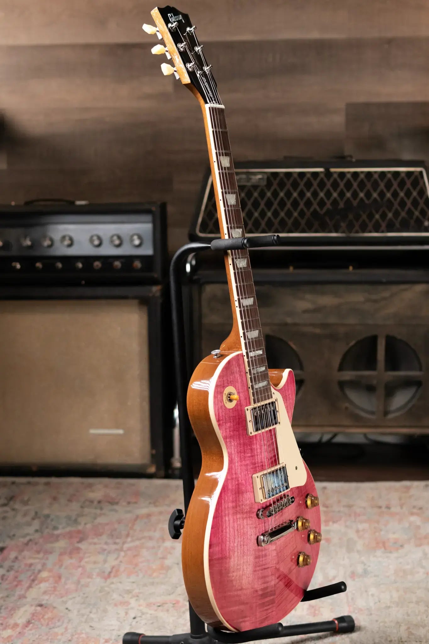 Gibson Les Paul Standard '50s Figured Top Electric Guitar - Translucent Fuchsia with Hardshell Case
