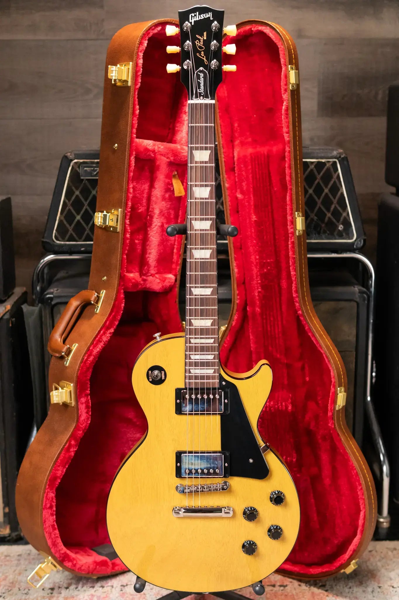 Gibson Les Paul Standard 50s Mahogany Top - TV Yellow with Hardshell Case