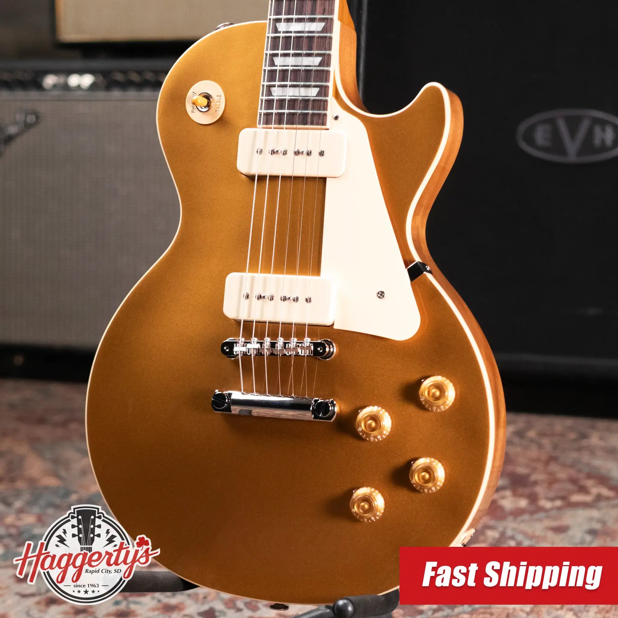 Gibson Les Paul Standard '50s P-90 Electric Guitar - Gold Top with Hardshell Case