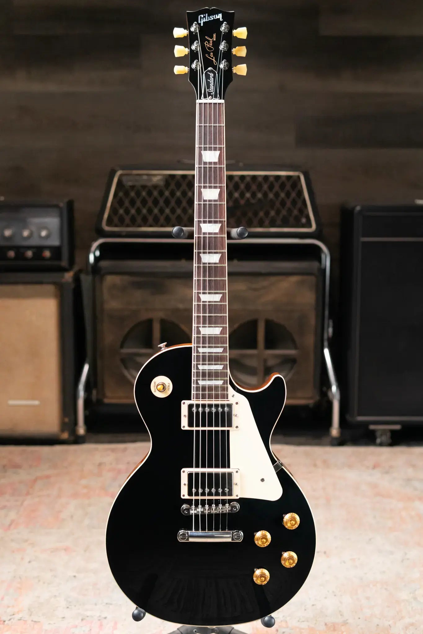 Gibson Les Paul Standard 50s Plain Top Electric Guitar - Ebony Top with Hardshell Case