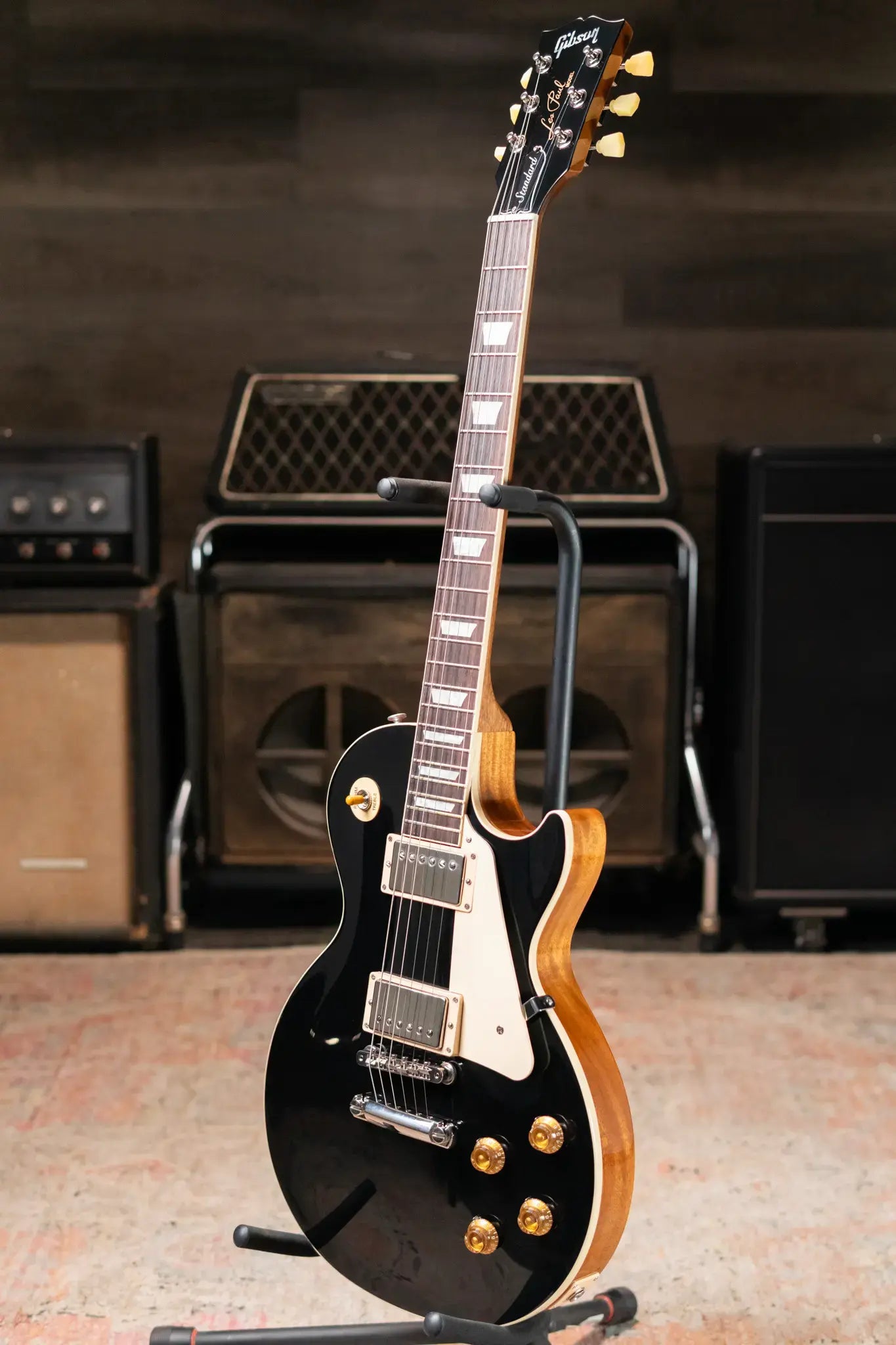 Gibson Les Paul Standard 50s Plain Top Electric Guitar - Ebony Top with Hardshell Case