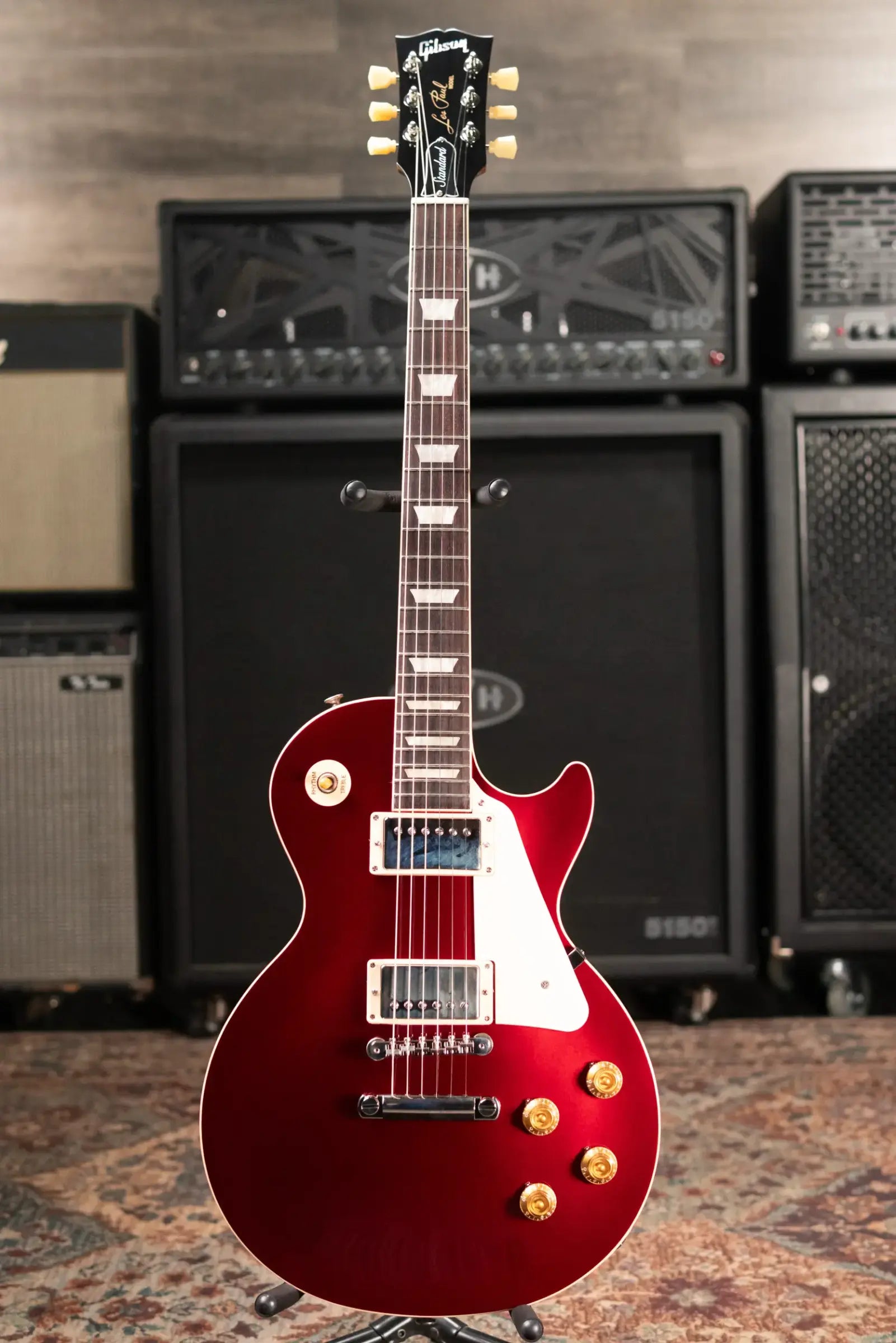 Gibson Les Paul Standard 50s Plain Top Electric Guitar - Sparkling Burgundy Top with Hardshell Case
