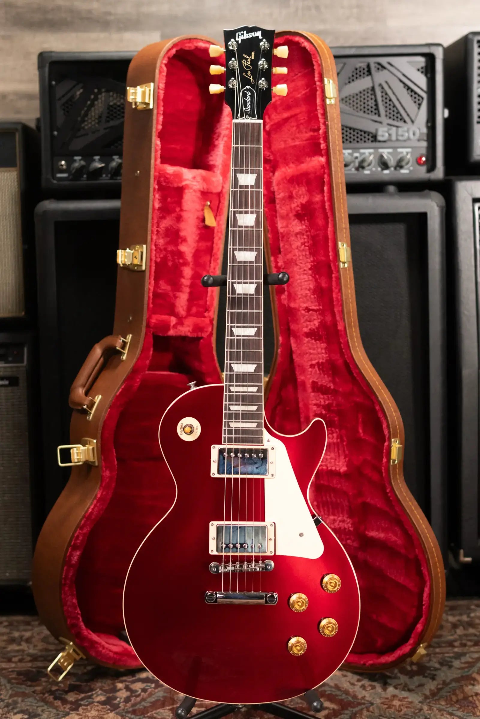 Gibson Les Paul Standard 50s Plain Top Electric Guitar - Sparkling Burgundy Top with Hardshell Case