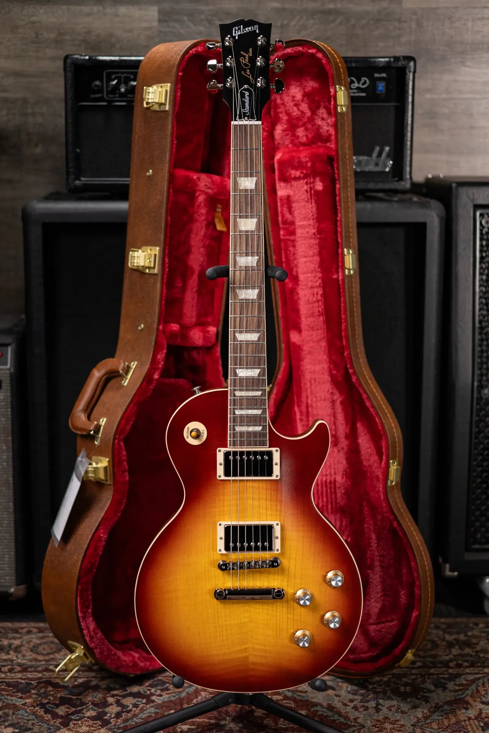 Gibson Les Paul Standard 60s Faded Electric Guitar - Vintage Bourbon Burst with Hardshell Case
