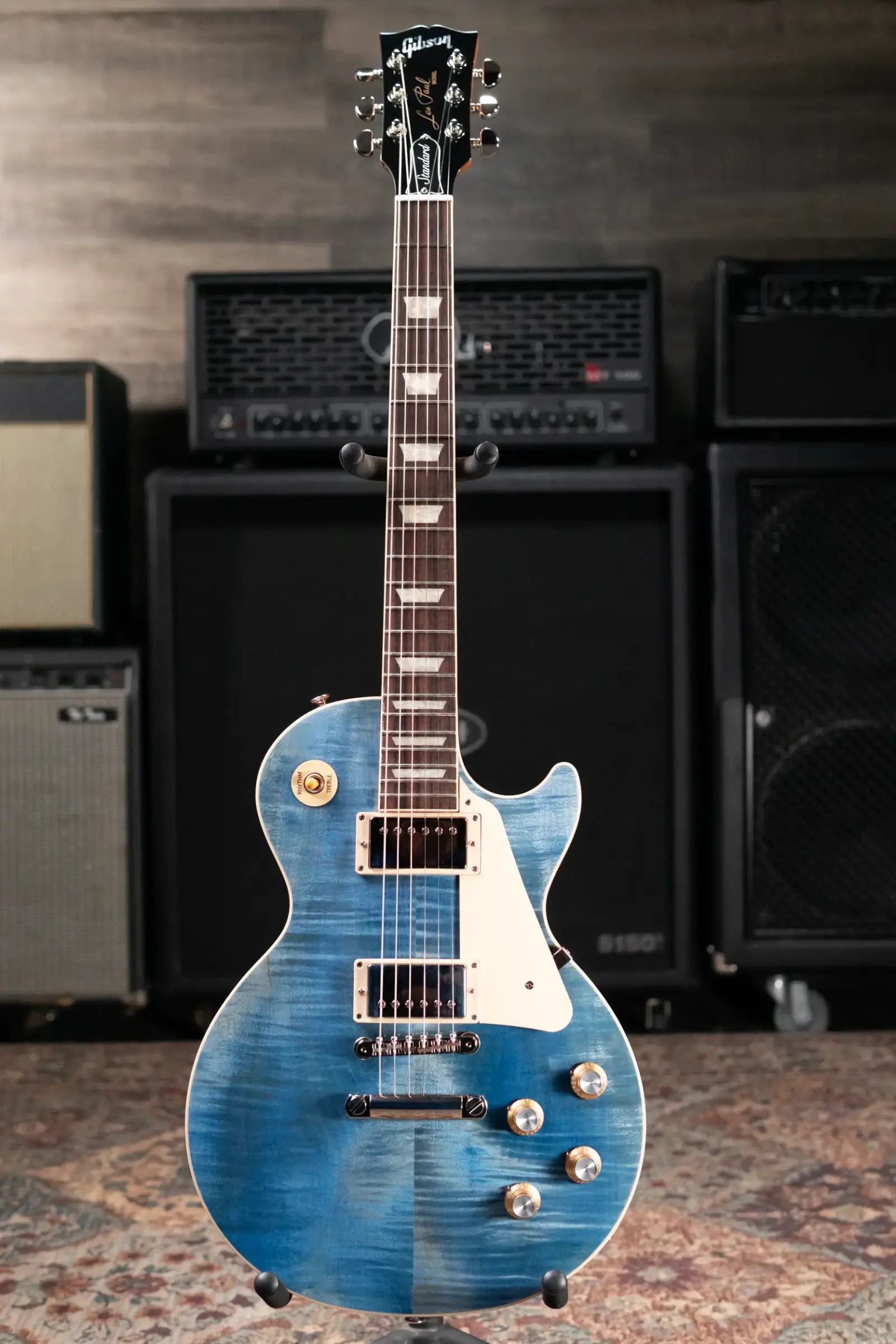 Gibson Les Paul Standard 60s Figured Top Electric Guitar - Ocean Blue with Hardshell Case
