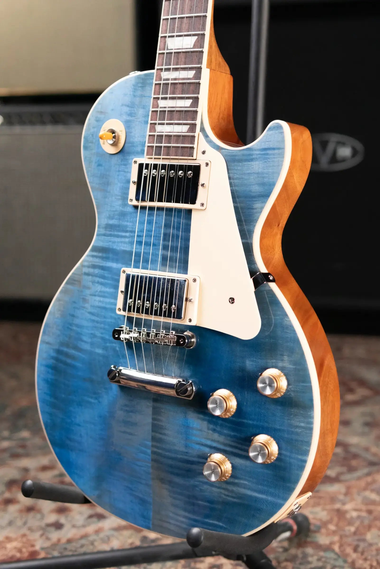Gibson Les Paul Standard 60s Figured Top Electric Guitar - Ocean Blue with Hardshell Case