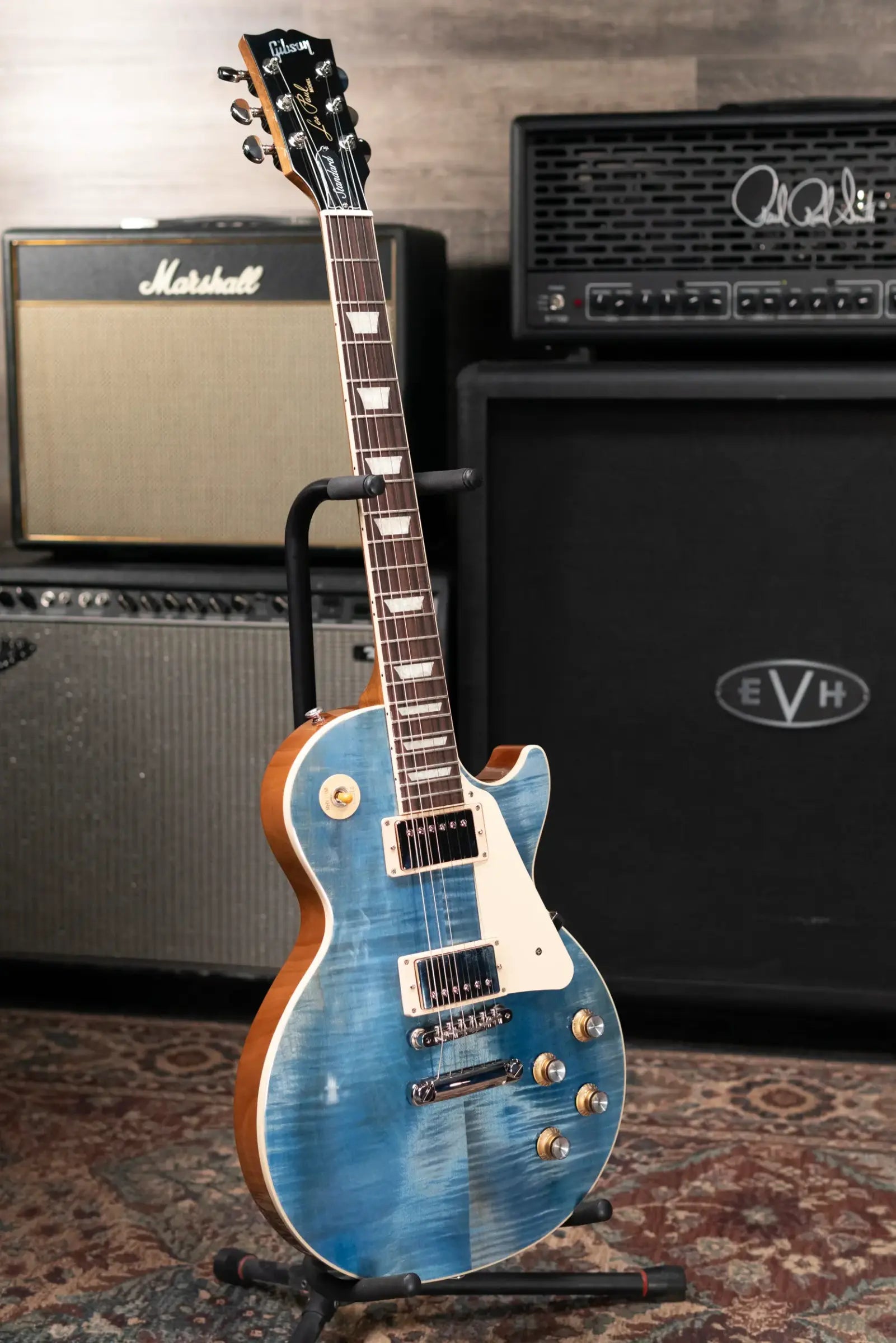 Gibson Les Paul Standard 60s Figured Top Electric Guitar - Ocean Blue with Hardshell Case
