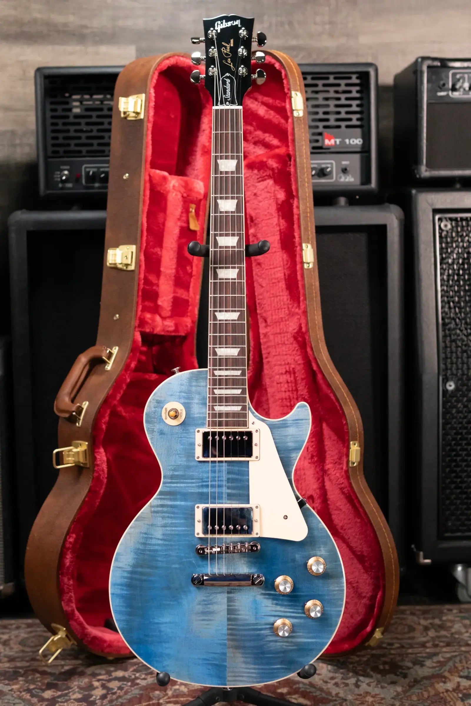 Gibson Les Paul Standard 60s Figured Top Electric Guitar - Ocean Blue with Hardshell Case