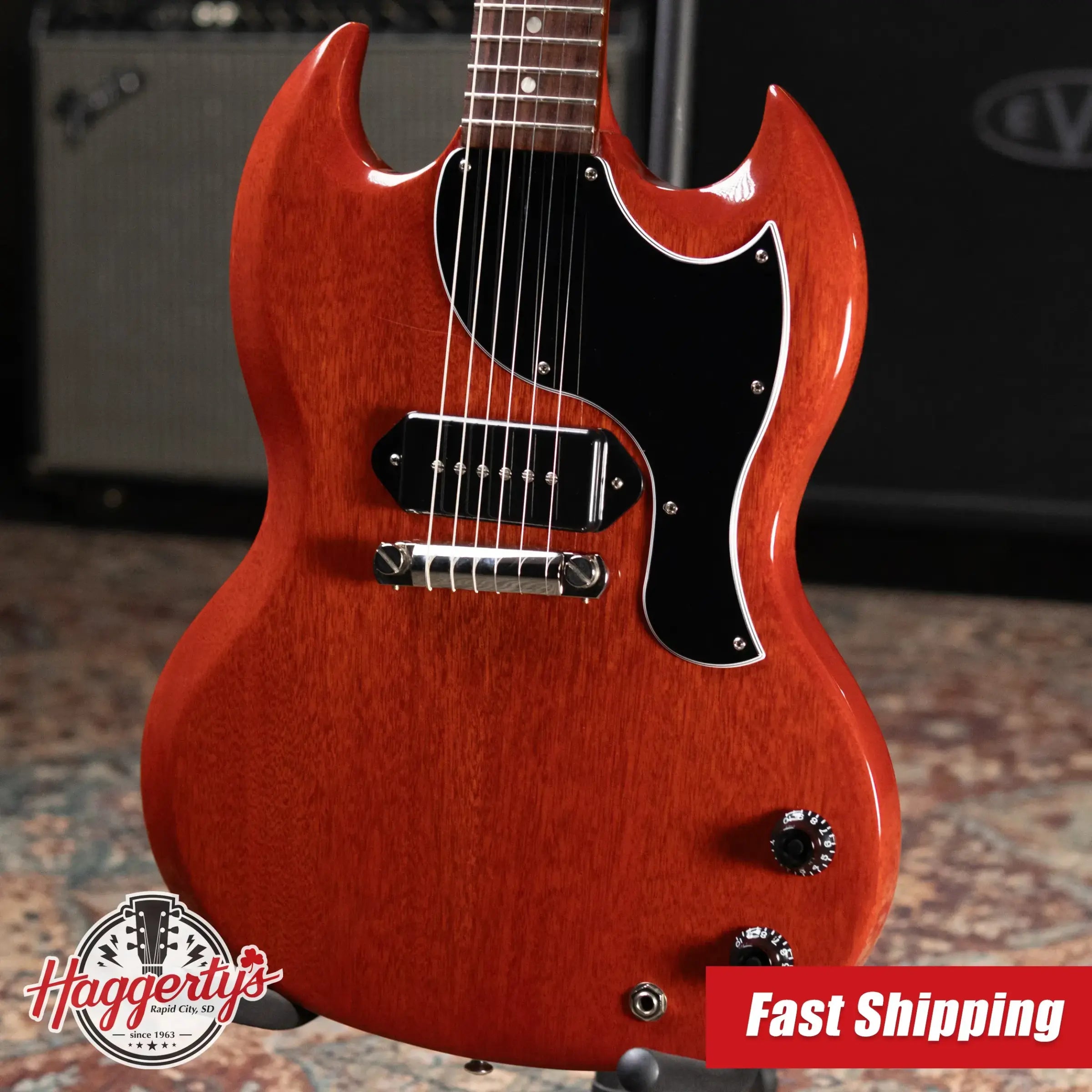 Gibson SG Junior Electric Guitar - Vintage Cherry with Hardshell Case - Used