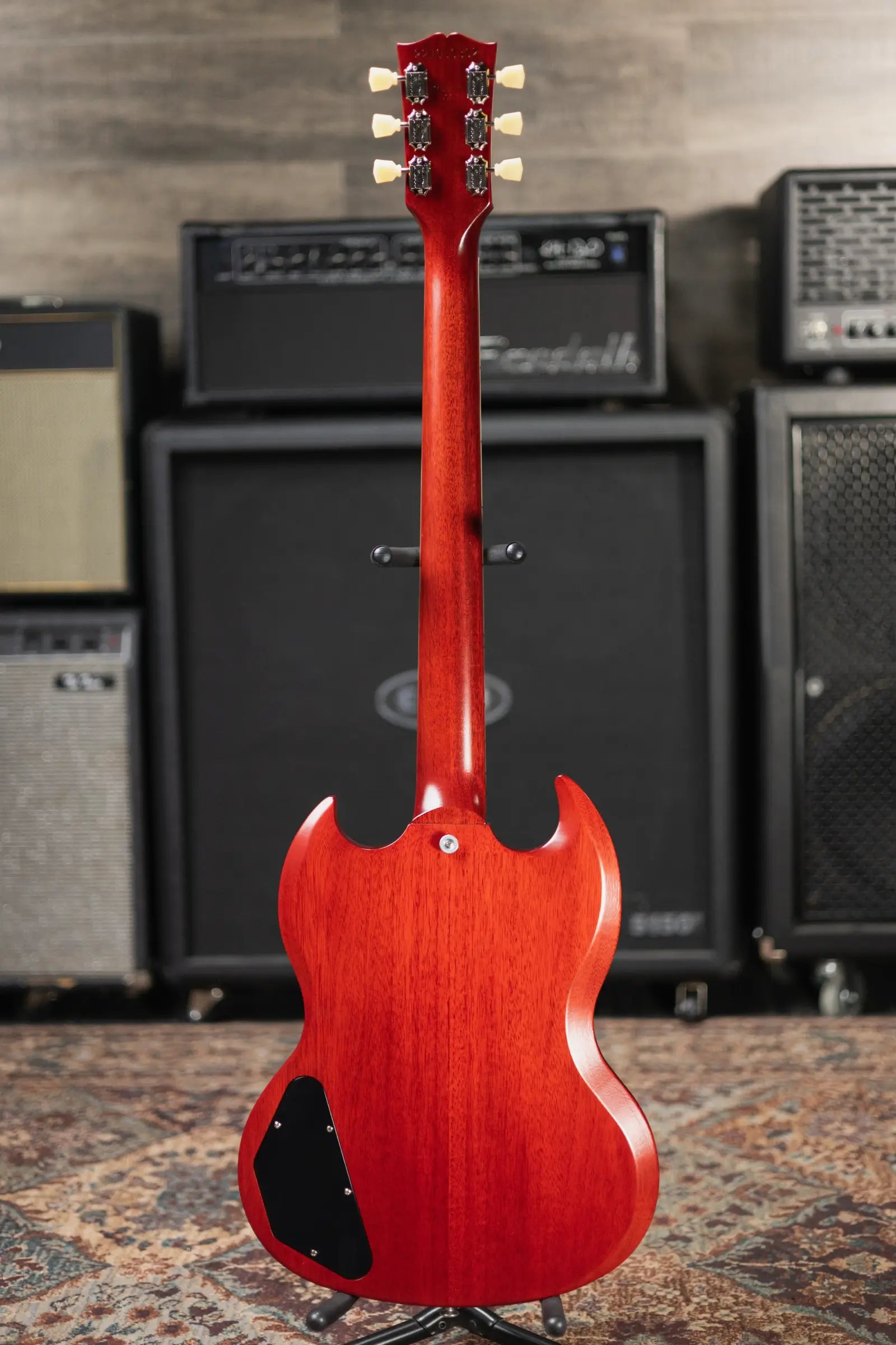 Gibson SG Standard '61 Faded Maestro Vibrola Electric Guitar - Vintage Cherry with Hardshell Case