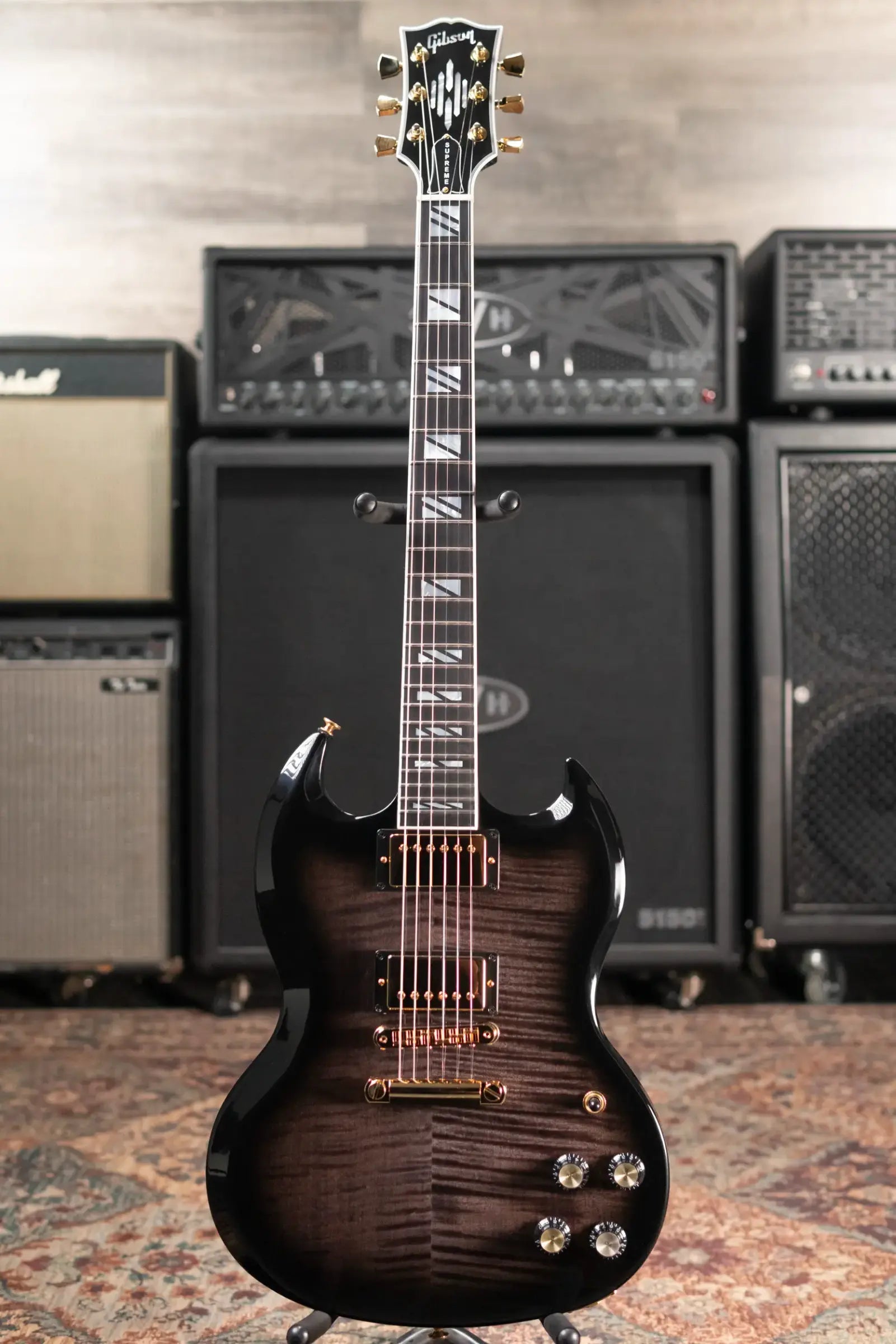 Gibson SG Supreme Electric Guitar - Translucent Ebony Burst with Hardshell Case