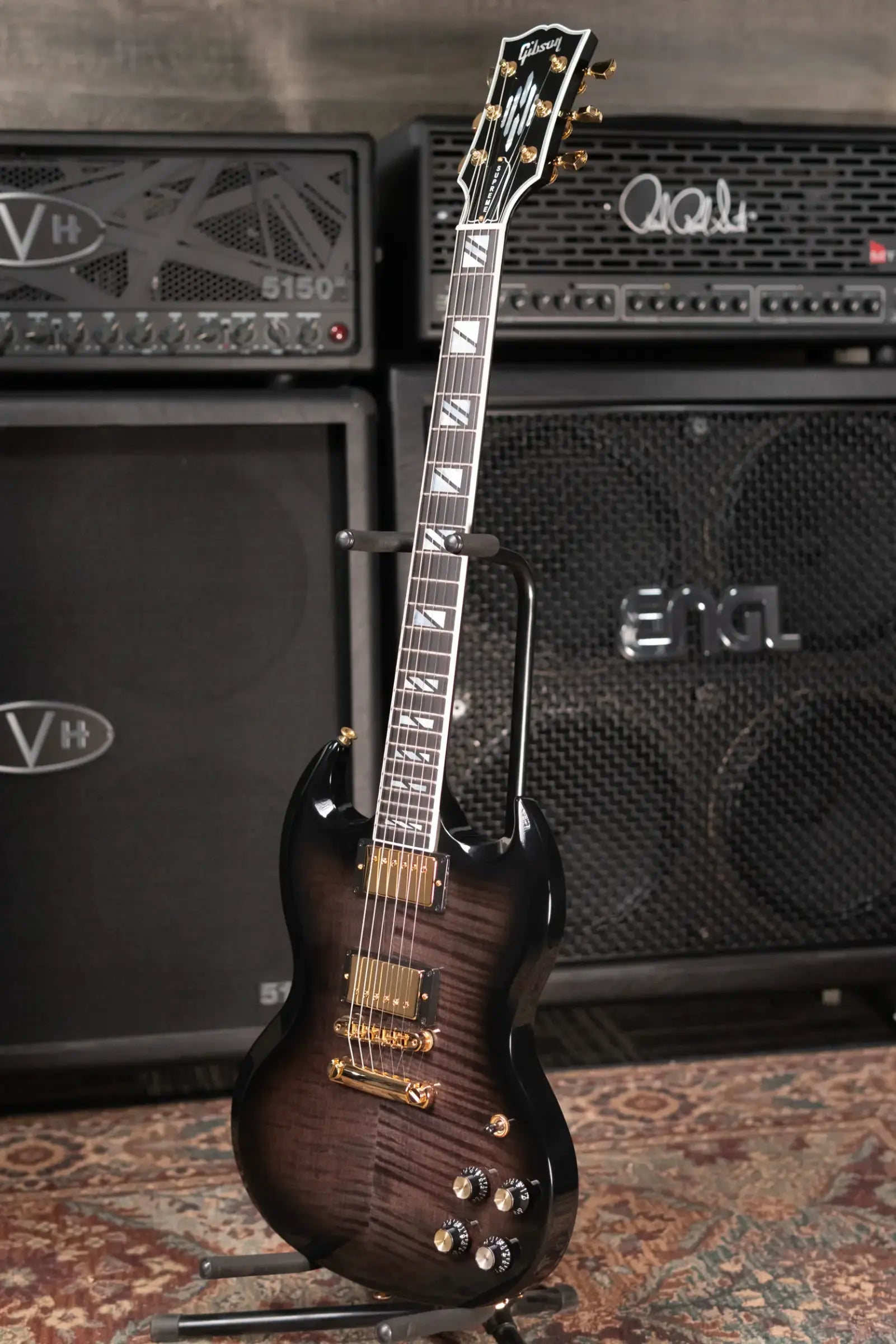 Gibson SG Supreme Electric Guitar - Translucent Ebony Burst with Hardshell Case