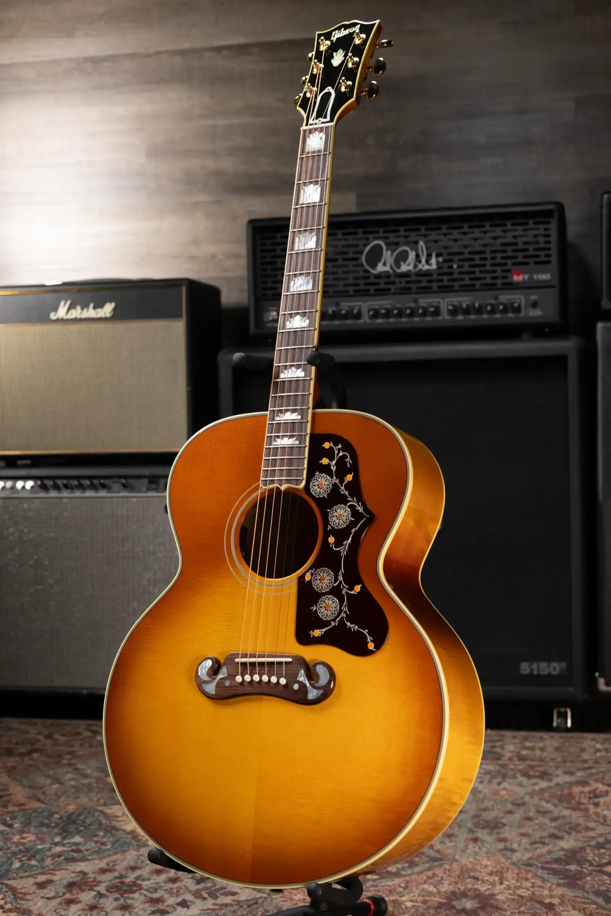 Gibson SJ-200 60s Original Jumbo Acoustic/Electric Guitar - Heritage Cherry Sunburst with Hardshell Case - Demo