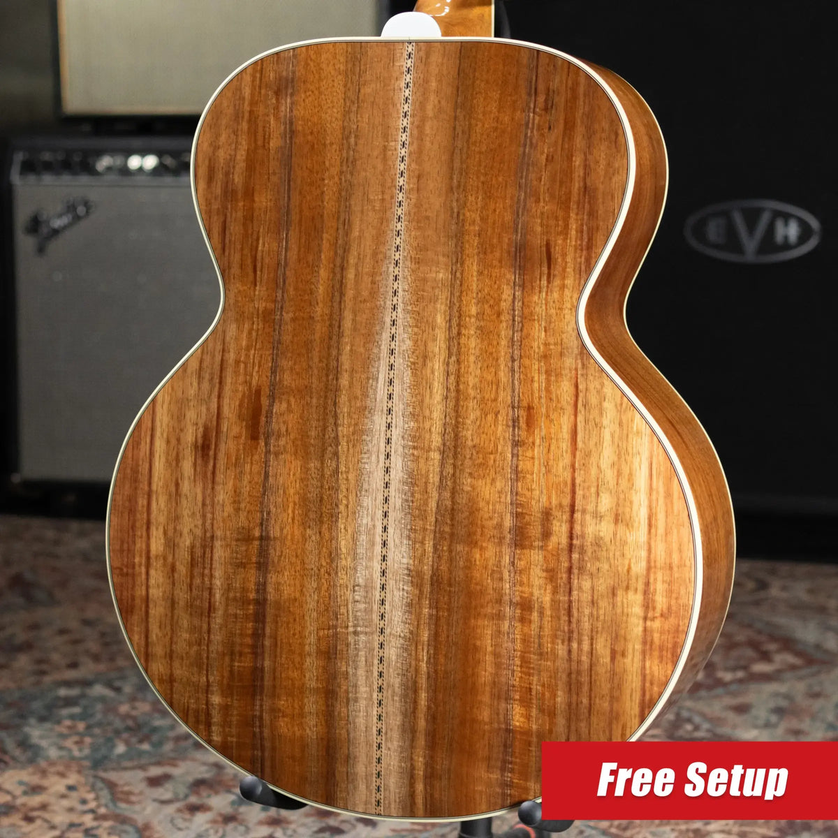 Gibson SJ-200 Elegant Koa Left-Handed Jumbo Acoustic/Electric Guitar - Honey Burst with Hardshell Case