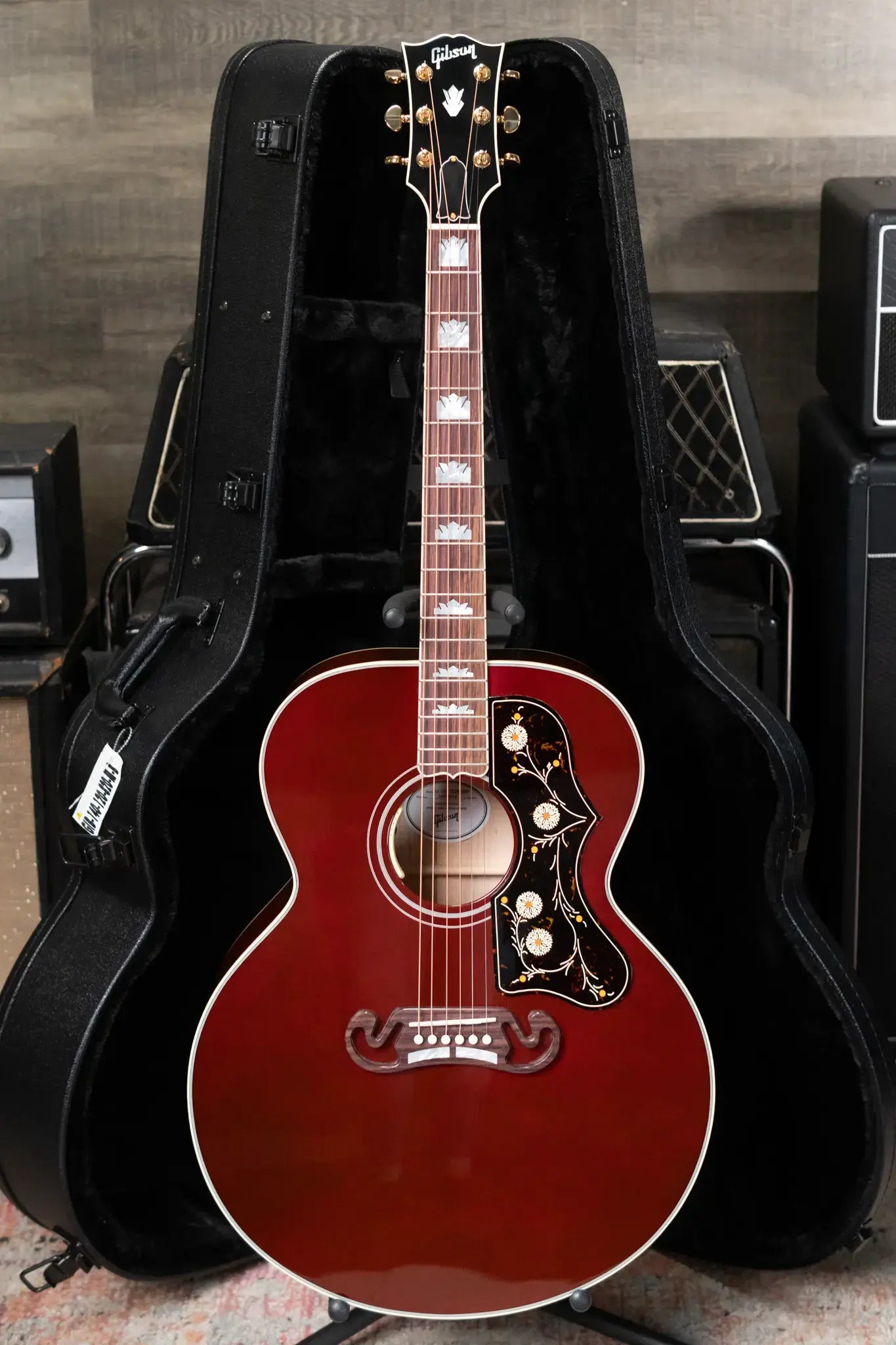 Gibson SJ-200 Standard Maple Acoustic/Electric Guitar - Wine Red with Hardshell Case