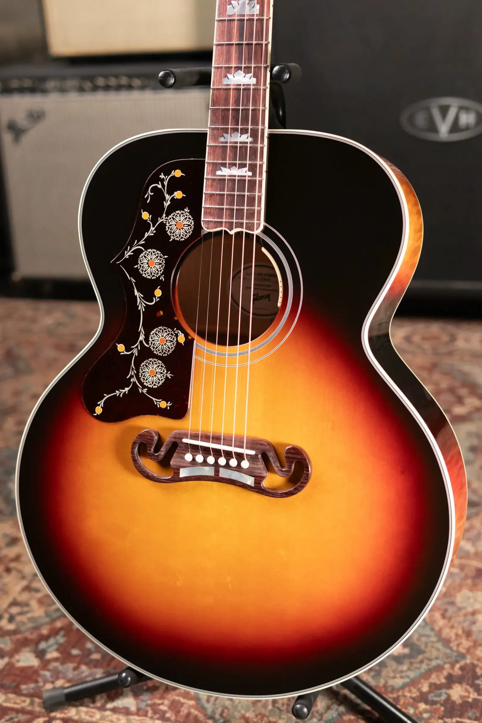 Gibson SJ-200 Standard Maple Left-Handed Acoustic/Electric Guitar - Triburst with Hardshell Case