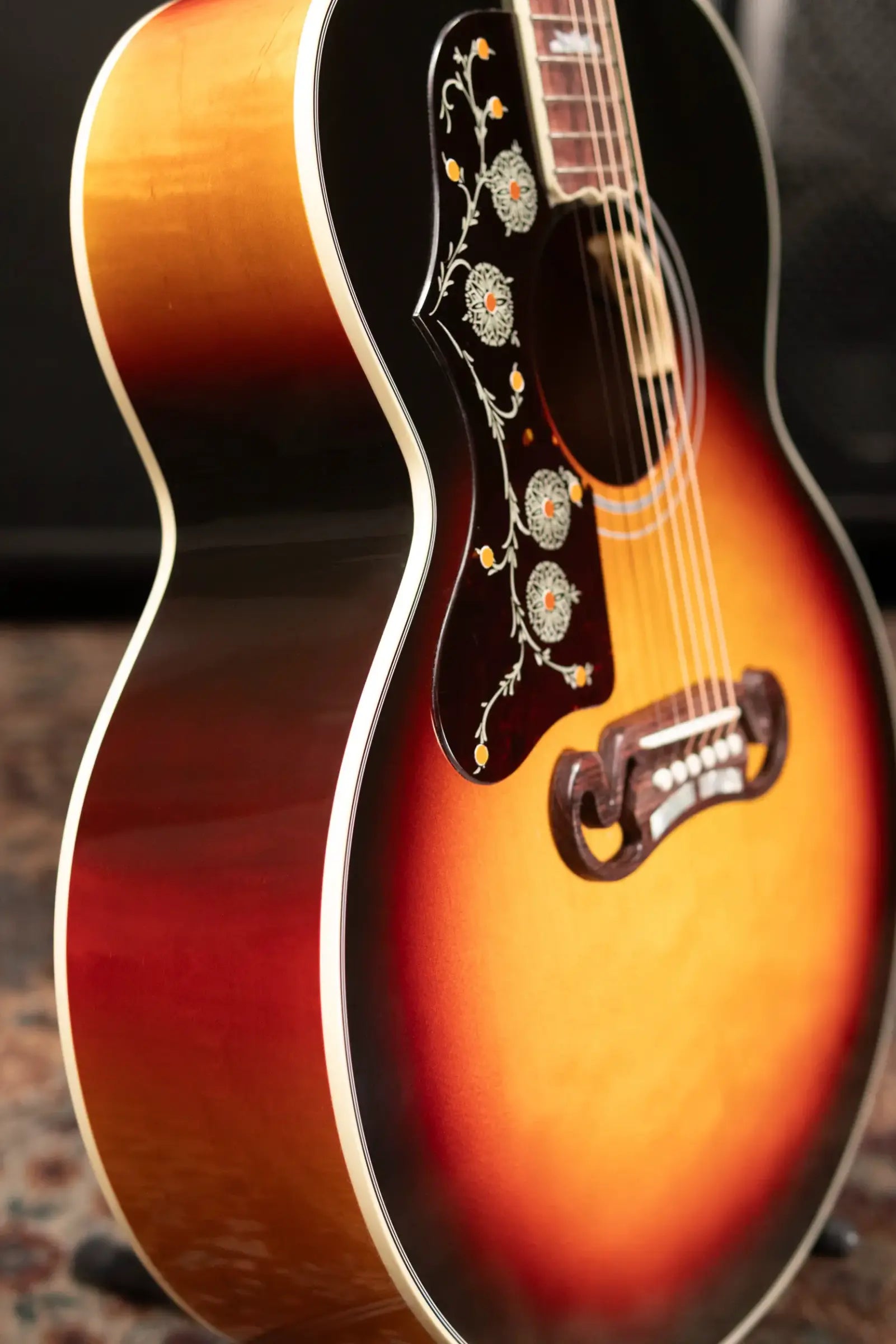 Gibson SJ-200 Standard Maple Left-Handed Acoustic/Electric Guitar - Triburst with Hardshell Case