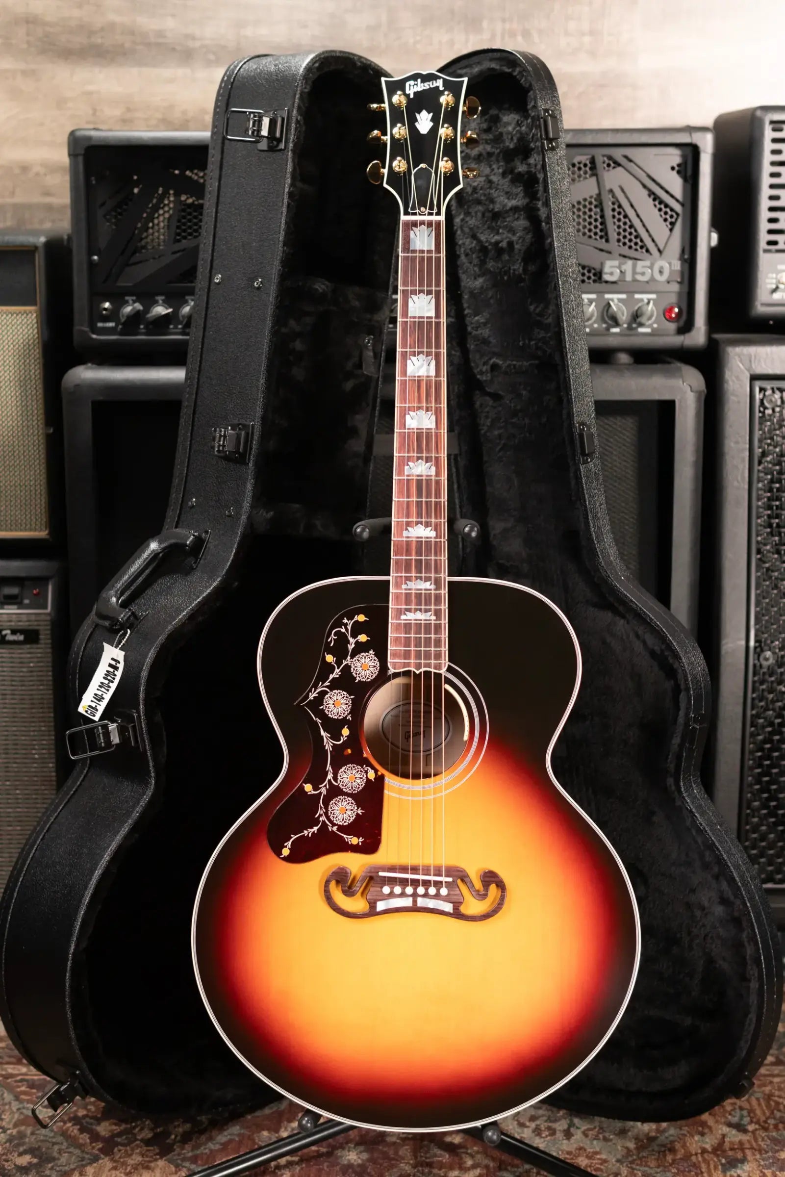Gibson SJ-200 Standard Maple Left-Handed Acoustic/Electric Guitar - Triburst with Hardshell Case