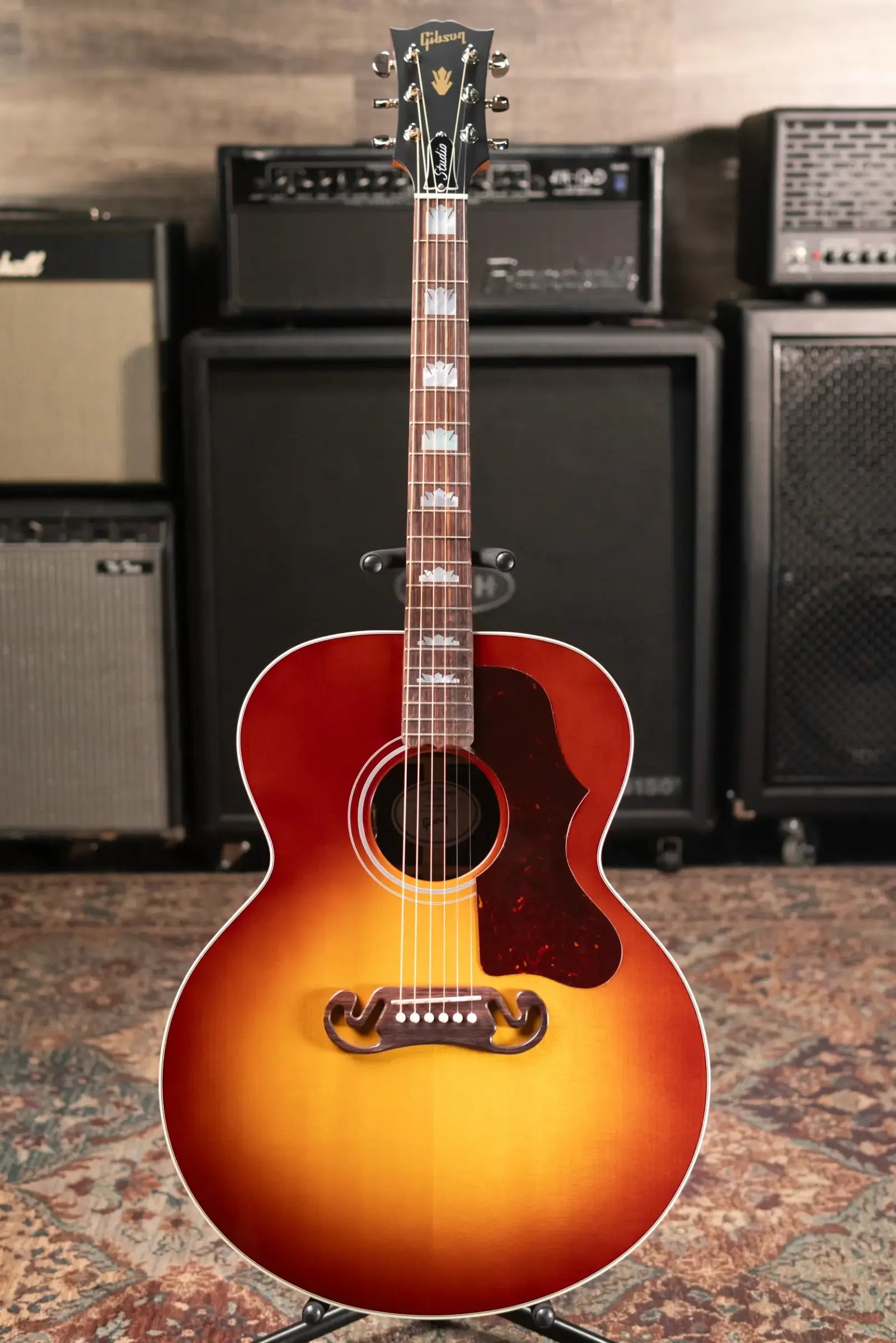 Gibson SJ-200 Studio Rosewood Acoustic/Electric Guitar - Rosewood Burst with Hardshell Case