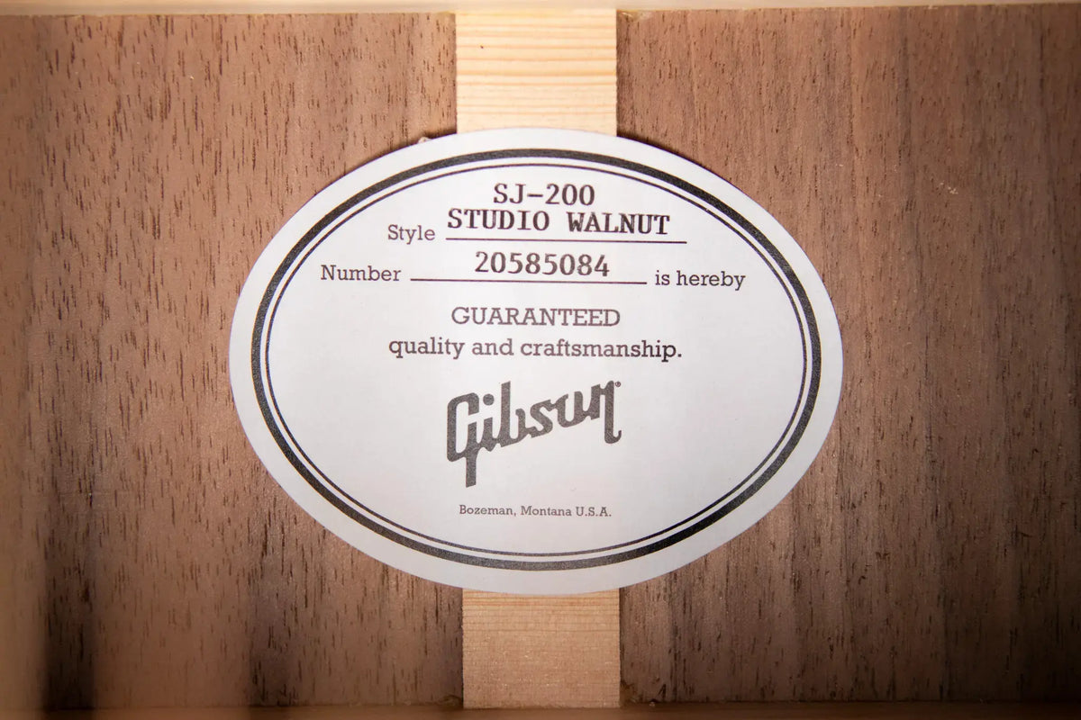 Gibson SJ-200 Studio Walnut Jumbo Acoustic/Electric Guitar - Satin Walnut Burst with Hardshell Case - Demo