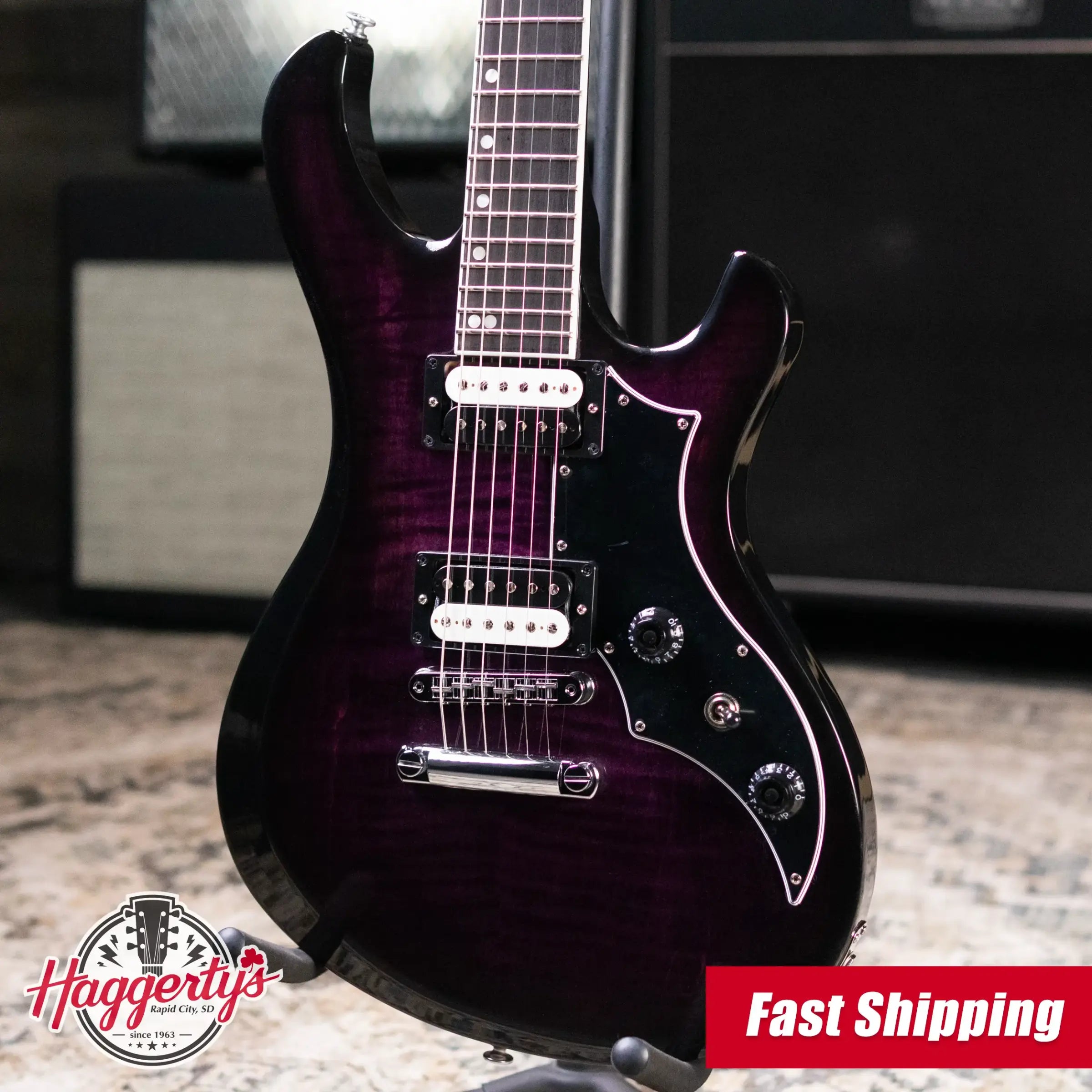 Gibson Victory Figured Top Electric Guitar - Dark Purple Burst with Hardshell Case