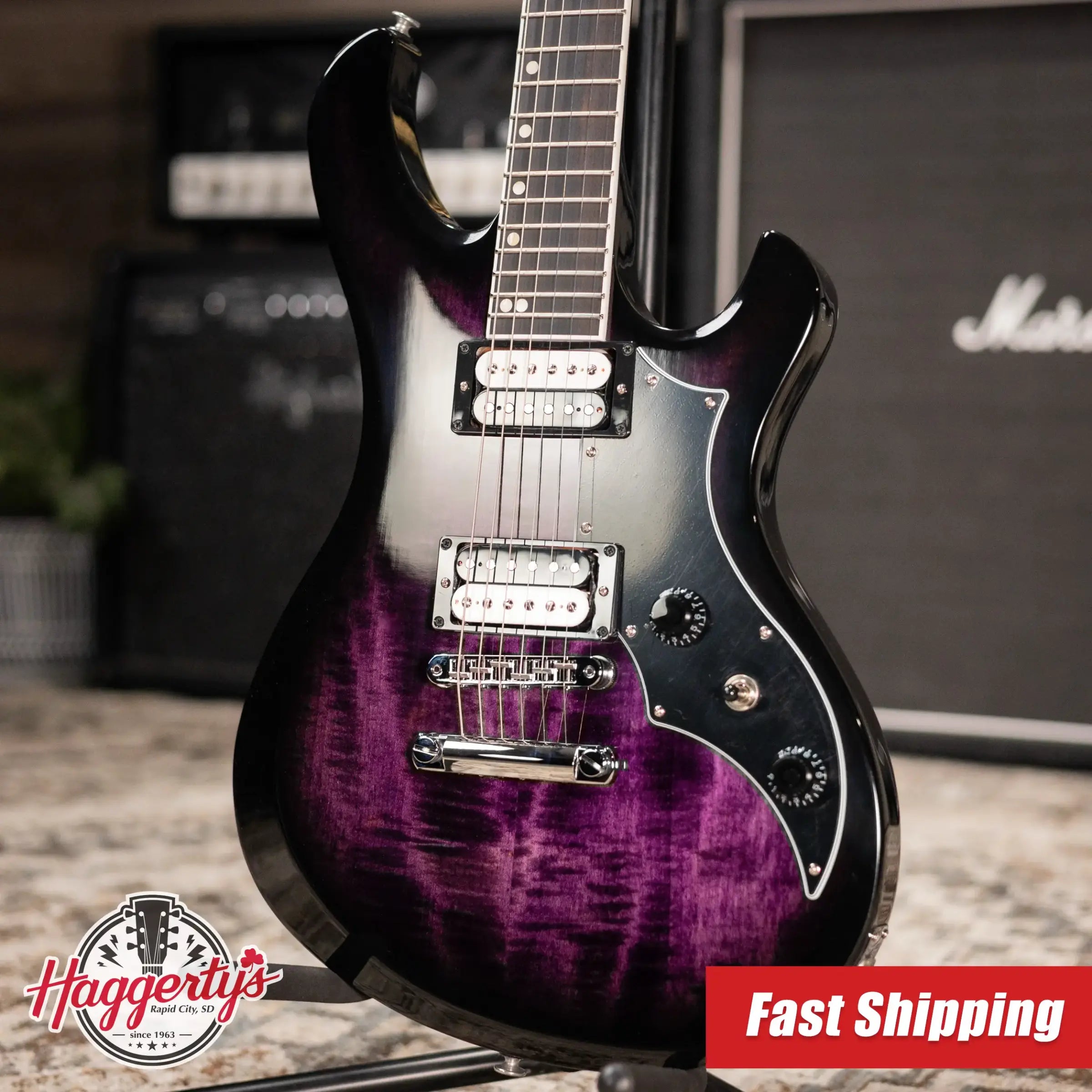 Gibson Victory Figured Top Electric Guitar - Dark Purple Burst with Hardshell Case
