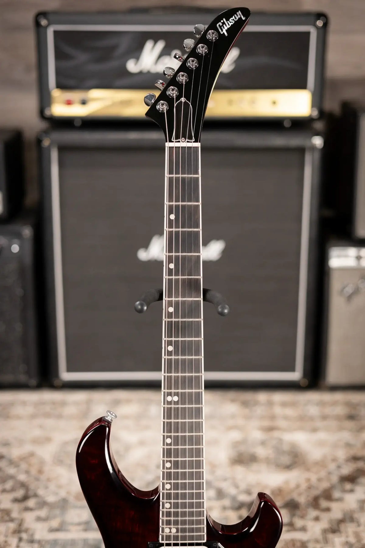 Gibson Victory Figured Top Electric Guitar - Wine Red Burst with Dirty Fingers Pickups and Hardshell Case
