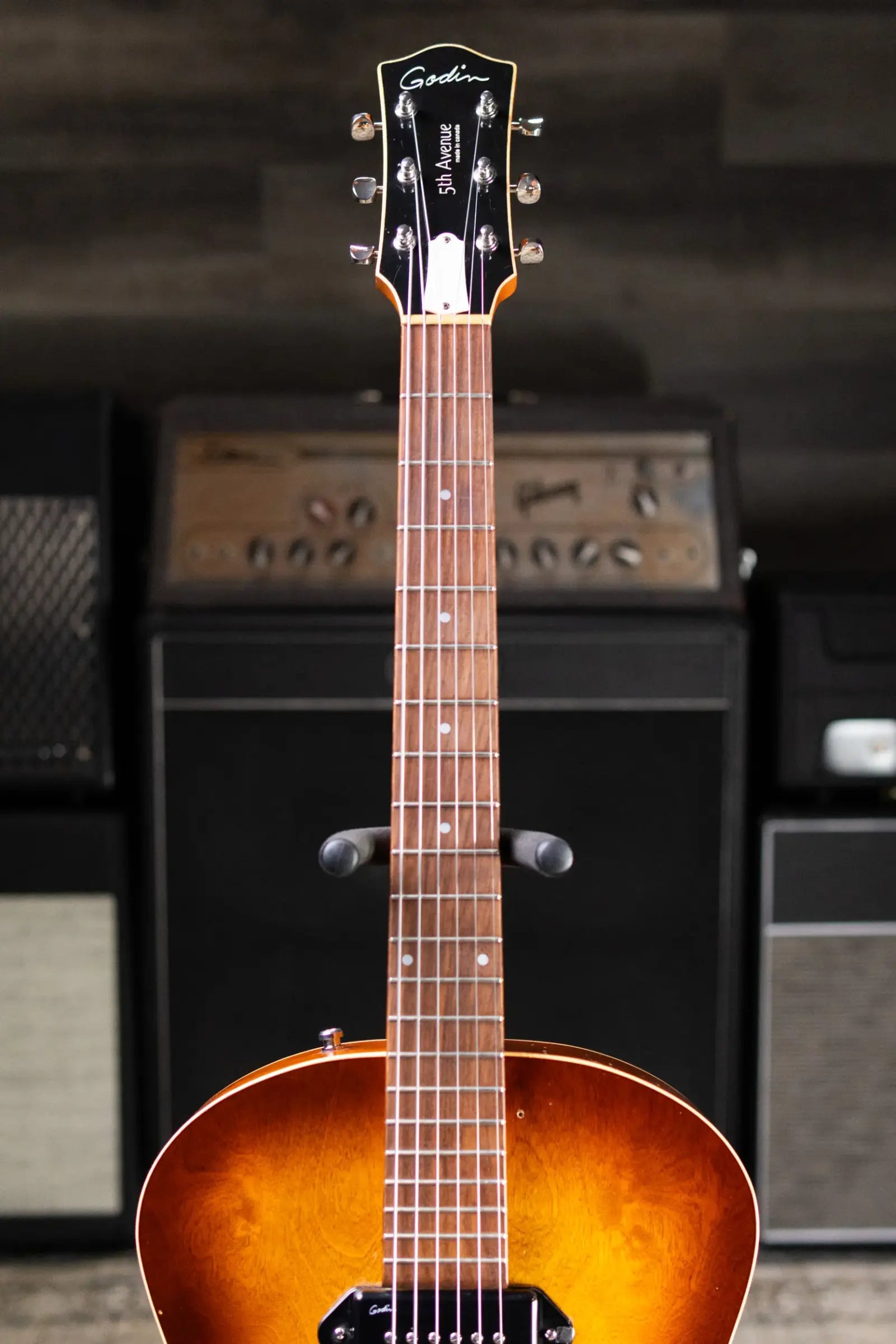 Godin 5th Avenue Kingpin Hollowbody Guitar - Cognac Burst with Gig Bag - Used