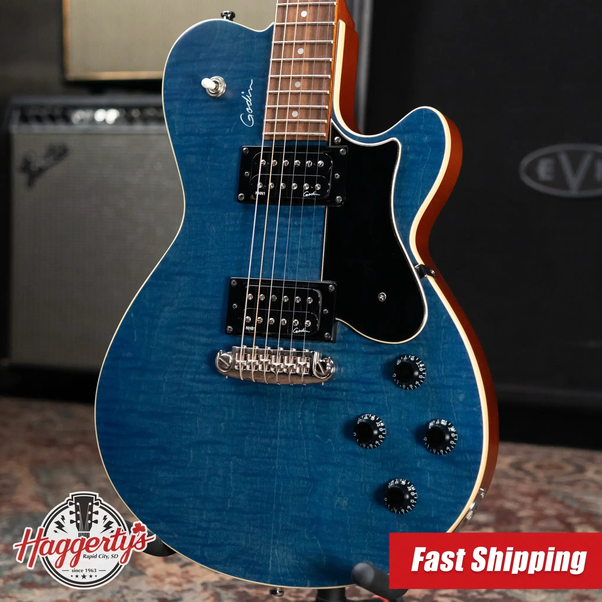 Godin Core HB GT Electric Guitar - Denim Blue with Structured Gig Bag - Used