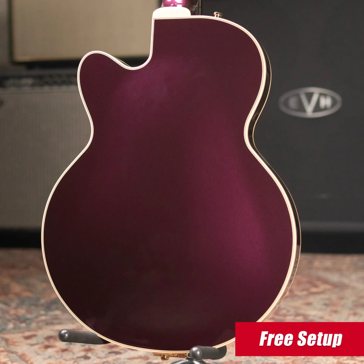 Gretsch Broadkaster Jr. LX Center Block with String-Thru Bigsby Electric Guitar - Blackberry with Hardshell Case - Demo