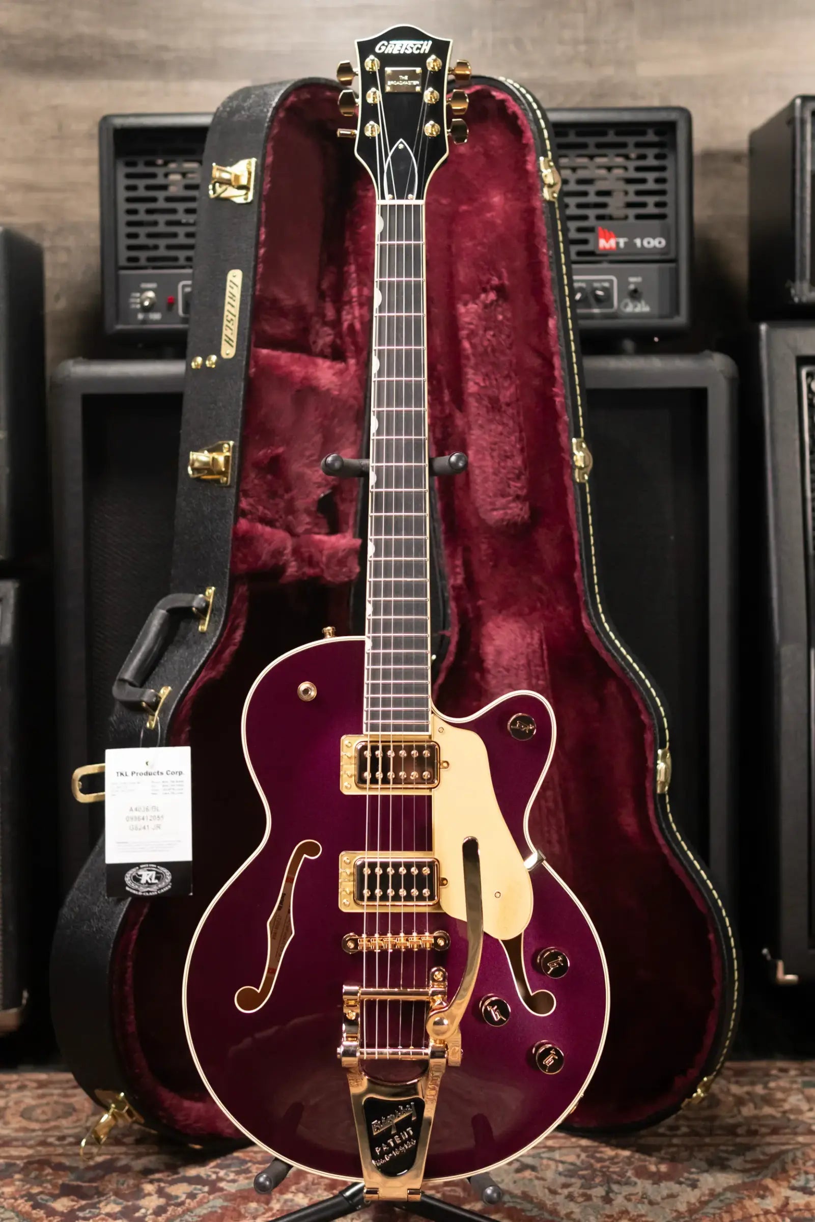 Gretsch Broadkaster Jr. LX Center Block with String-Thru Bigsby Electric Guitar - Blackberry with Hardshell Case