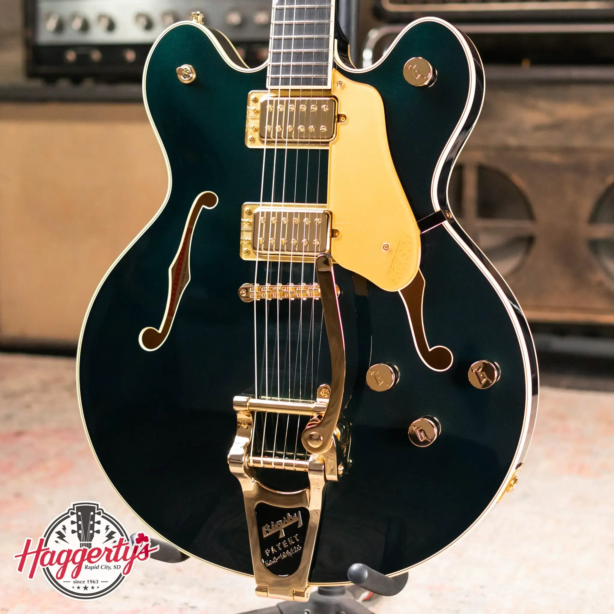Gretsch Broadkaster LX Center Block with String-Thru Bigsby and Gold Hardware - Cadillac Green with Hardshell Case