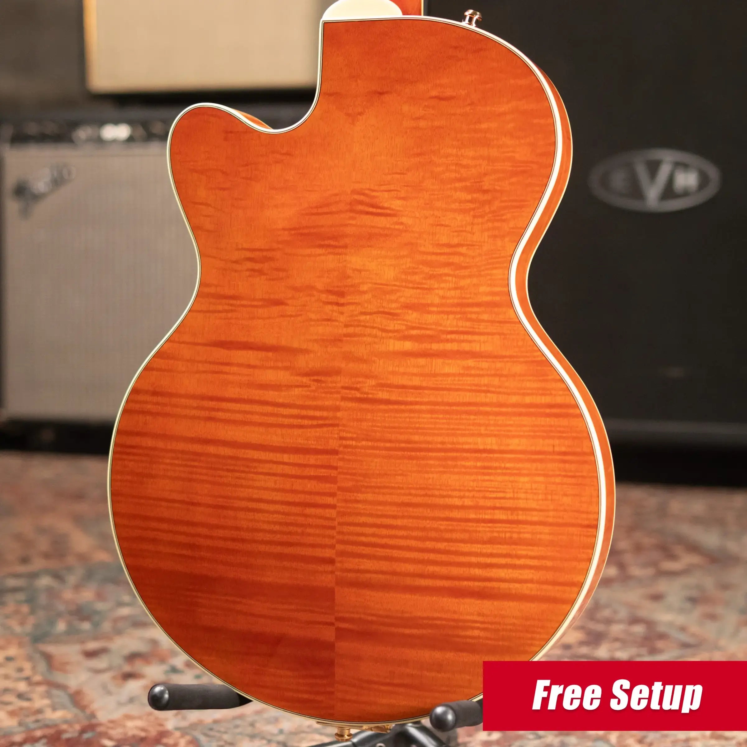 Gretsch Electromatic LTD Flame Okoume Broadkaster Jr. Single-Cut with Bigsby Electric Guitar - Roundup Orange