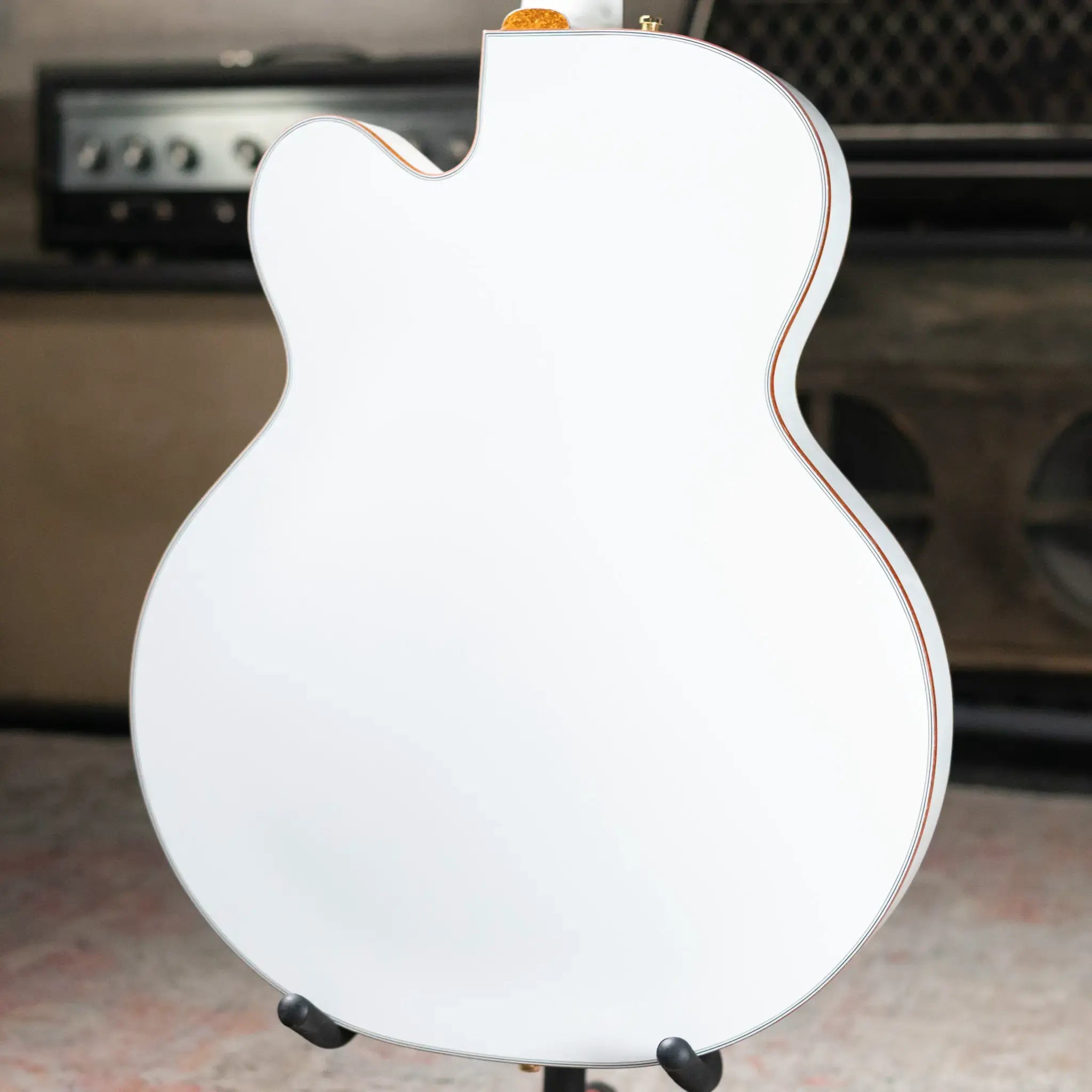 Gretsch Falcon Hollow Body with String-Thru Bigsby and Gold Hardware, Ebony Fingerboard - White with Hardshell Case