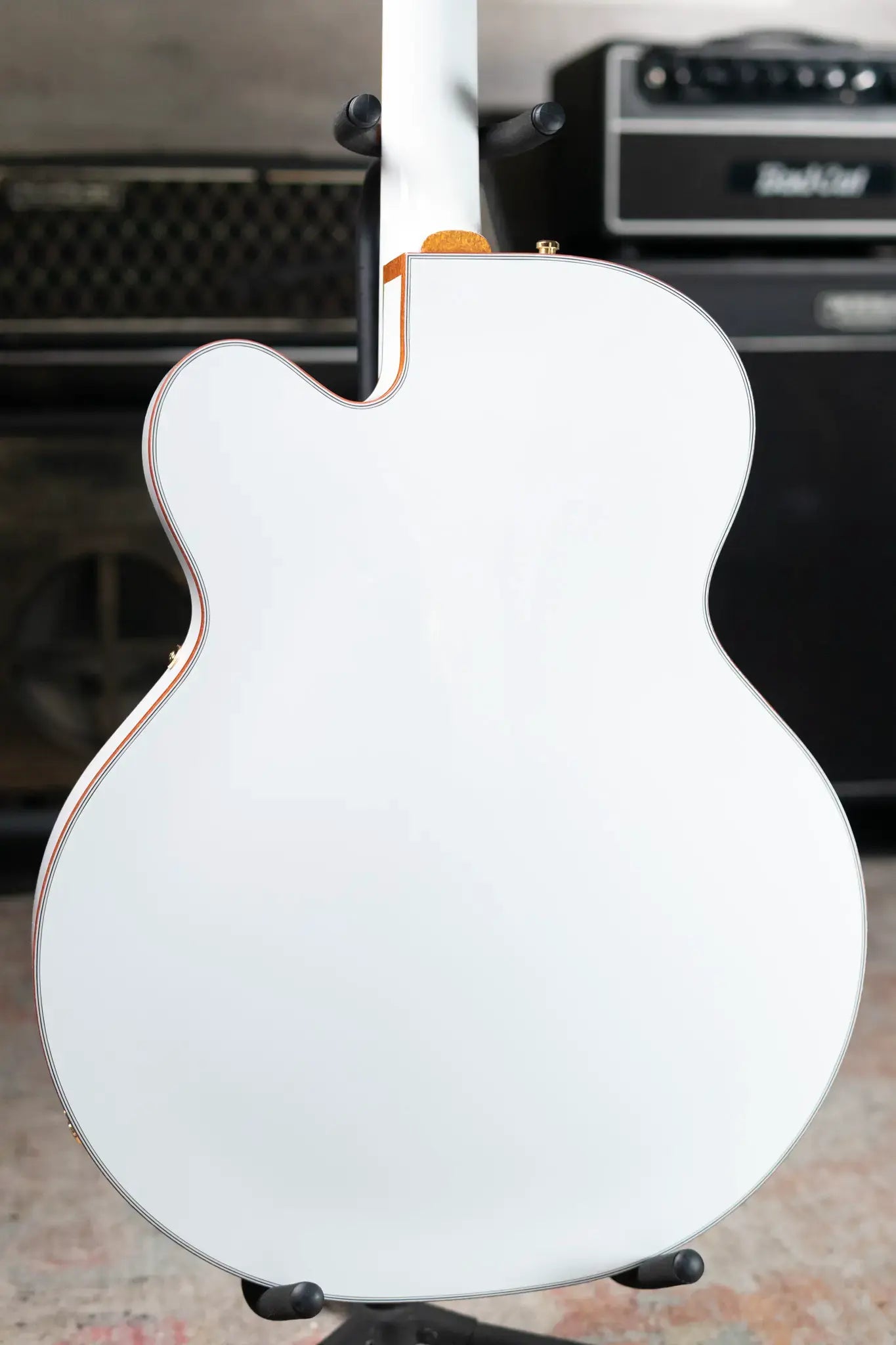Gretsch Falcon Hollow Body with String-Thru Bigsby and Gold Hardware, Ebony Fingerboard - White with Hardshell Case