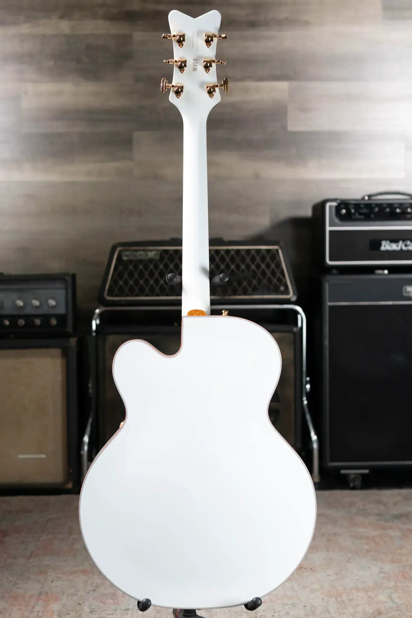 Gretsch Falcon Hollow Body with String-Thru Bigsby and Gold Hardware, Ebony Fingerboard - White with Hardshell Case