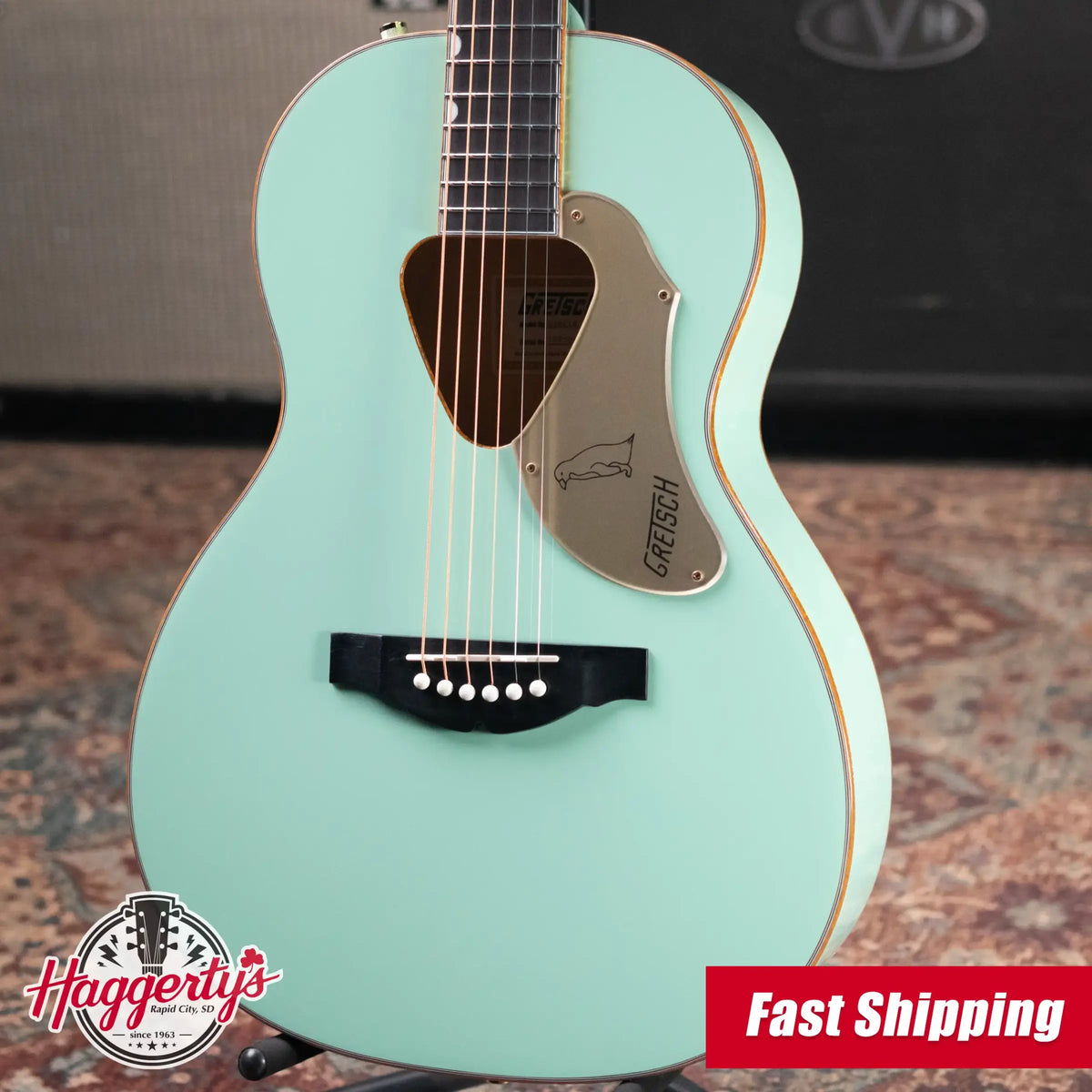 Gretsch G5021E Rancher Penguin Parlor Acoustic/Electric Guitar - Mint Metallic - Demo
