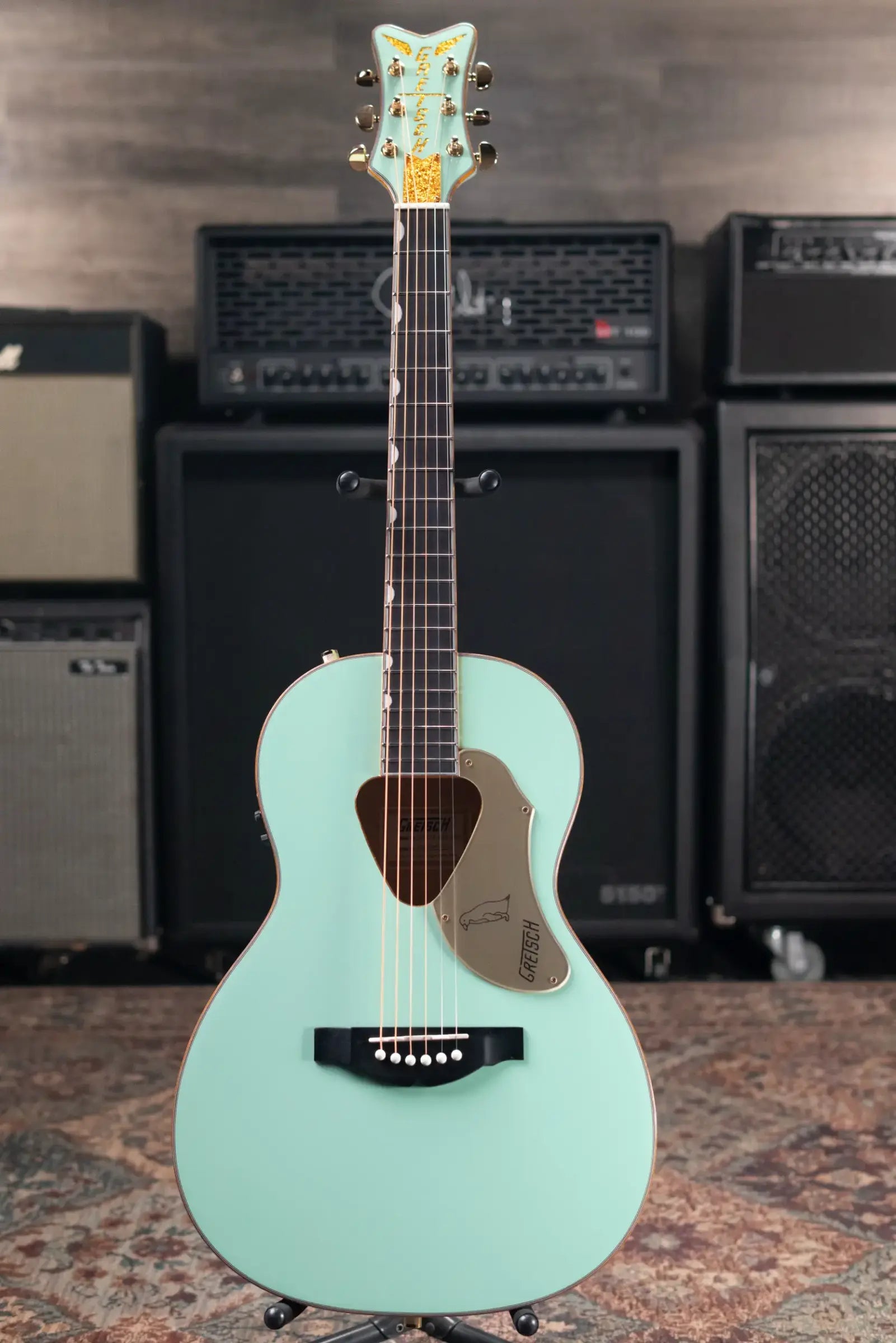 Gretsch G5021E Rancher Penguin Parlor Acoustic/Electric Guitar - Mint Metallic